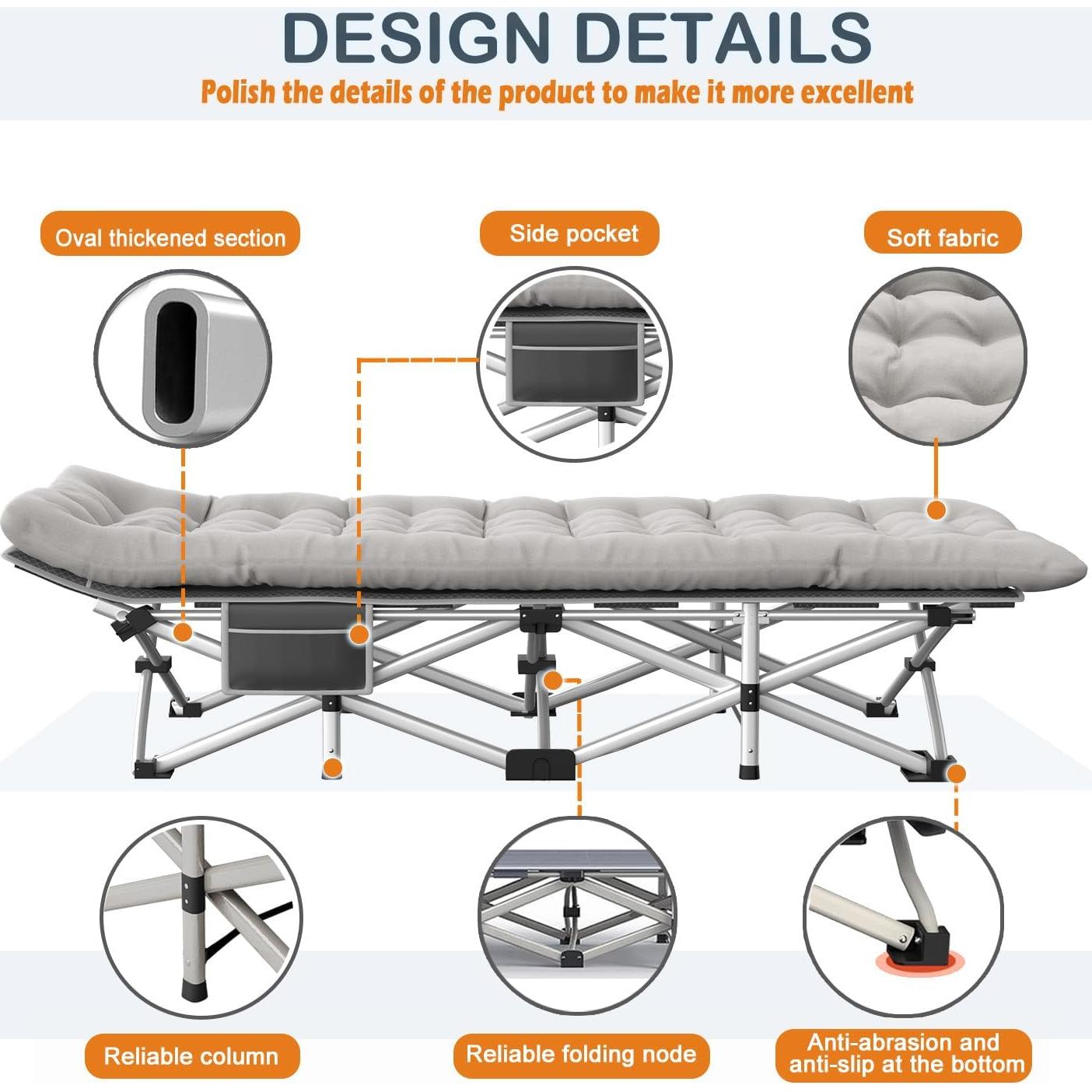 Cama de Camping Plegable Harigal con Colchón 71x36cm