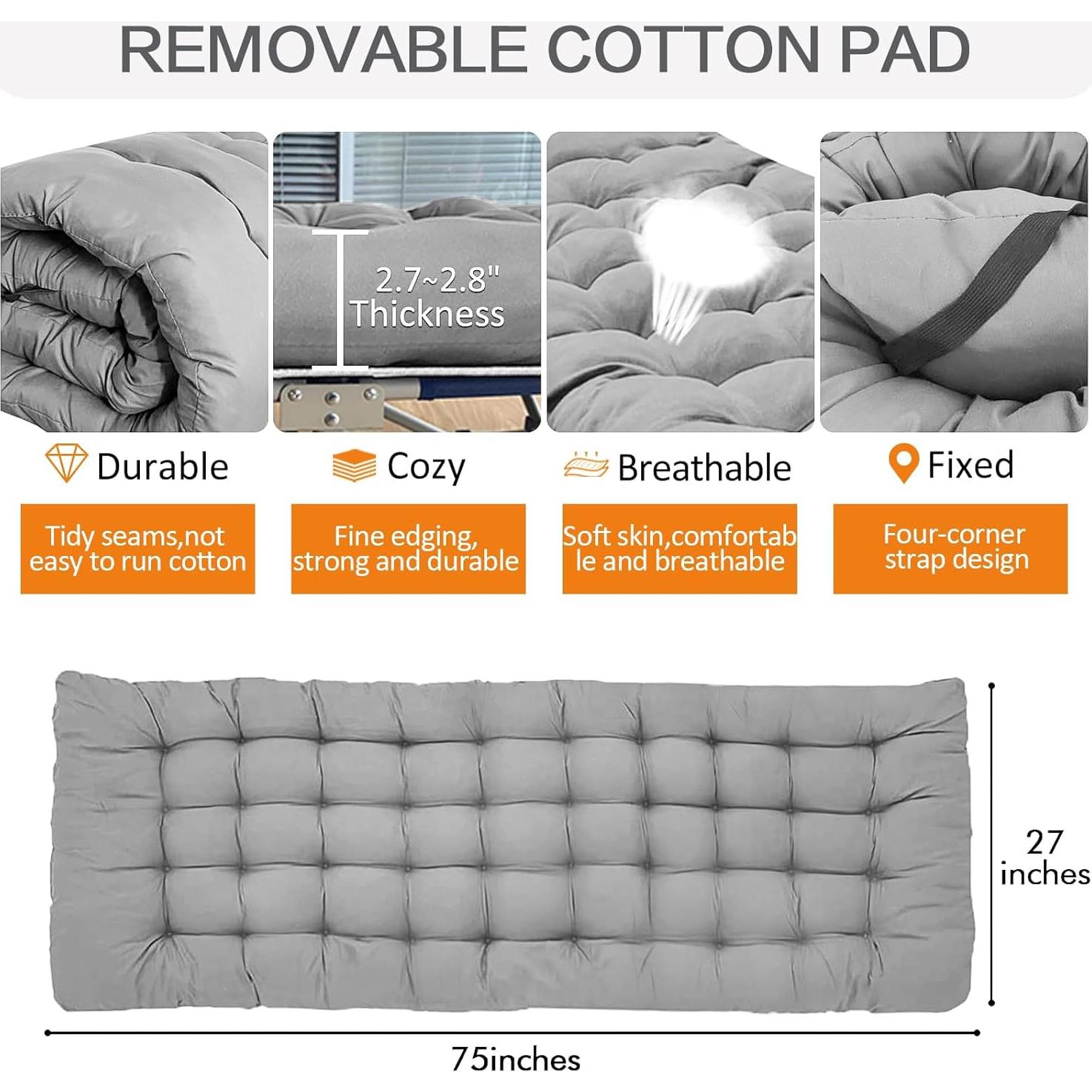 Cama de Camping Plegable Harigal con Colchón 71x36cm