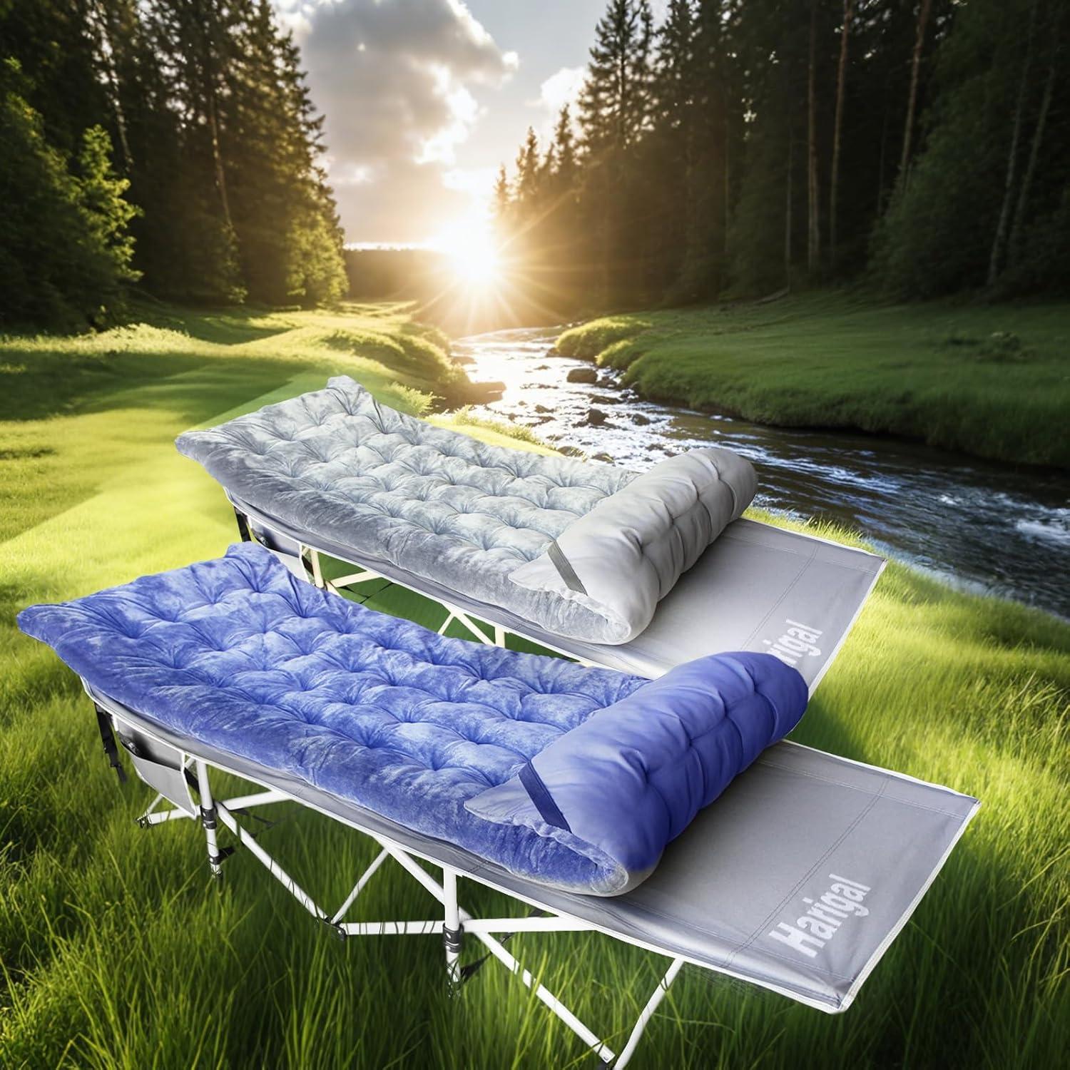 Cama de Camping Plegable Harigal con Colchón 71x36cm