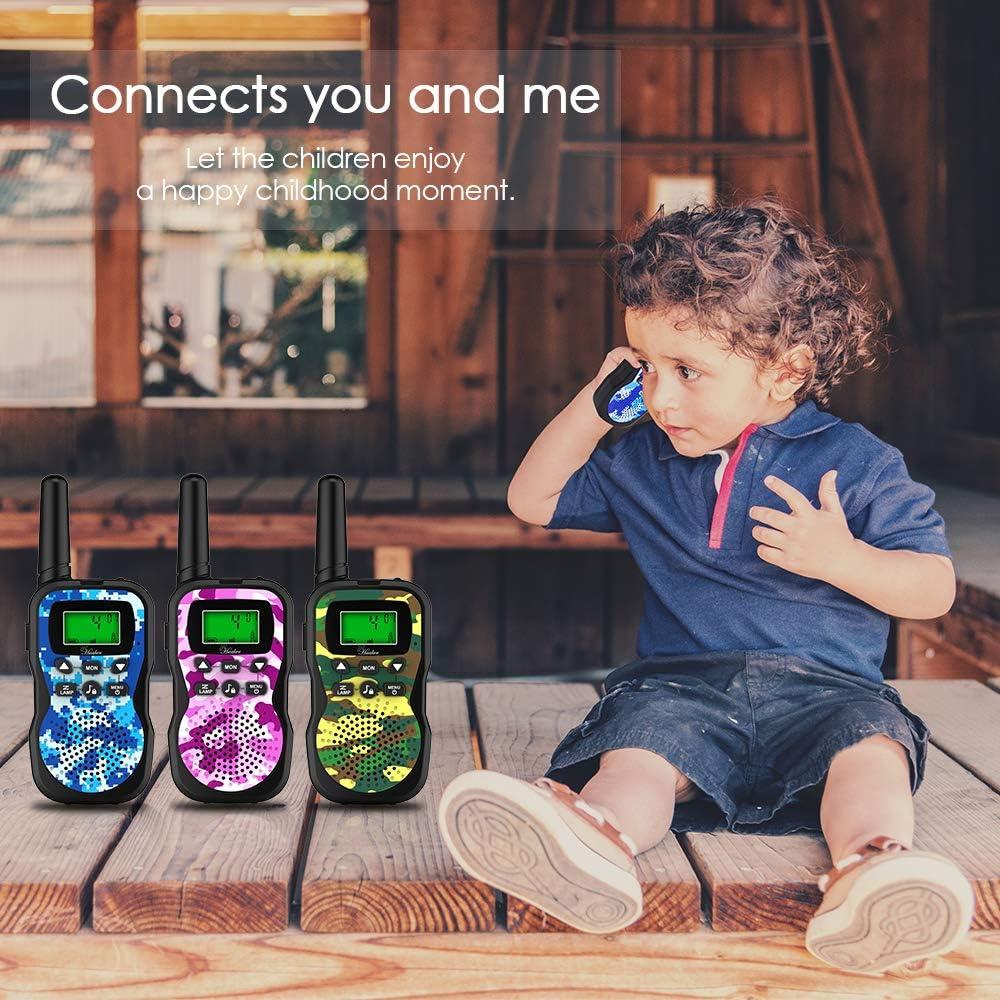 Walkie Talkies para Niños Huaker, 3 Unidades, 22 Canales, Alcance 4.8 km