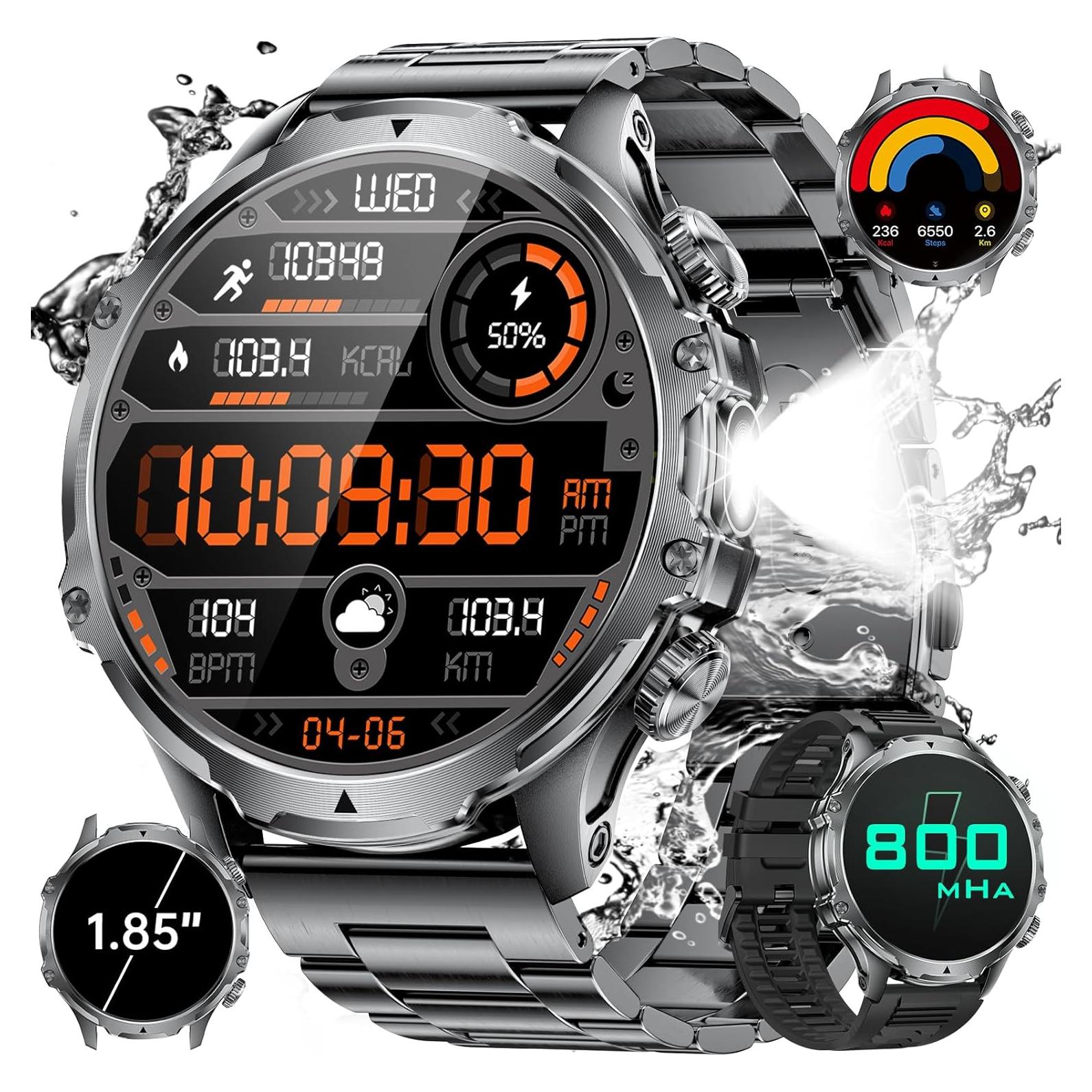 Reloj Inteligente Militar HIRREO FV15-A Pantalla 1.85" HD
