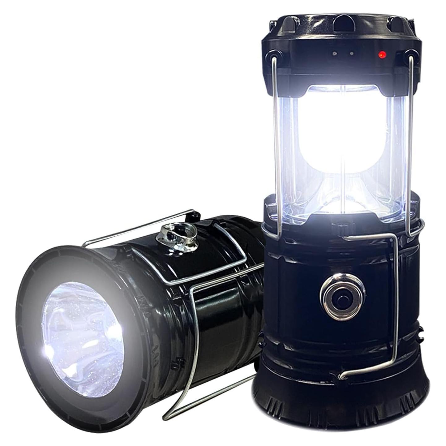 Paquete de 2 Linternas Plegables XTAUTO Solar USB 1600mAh