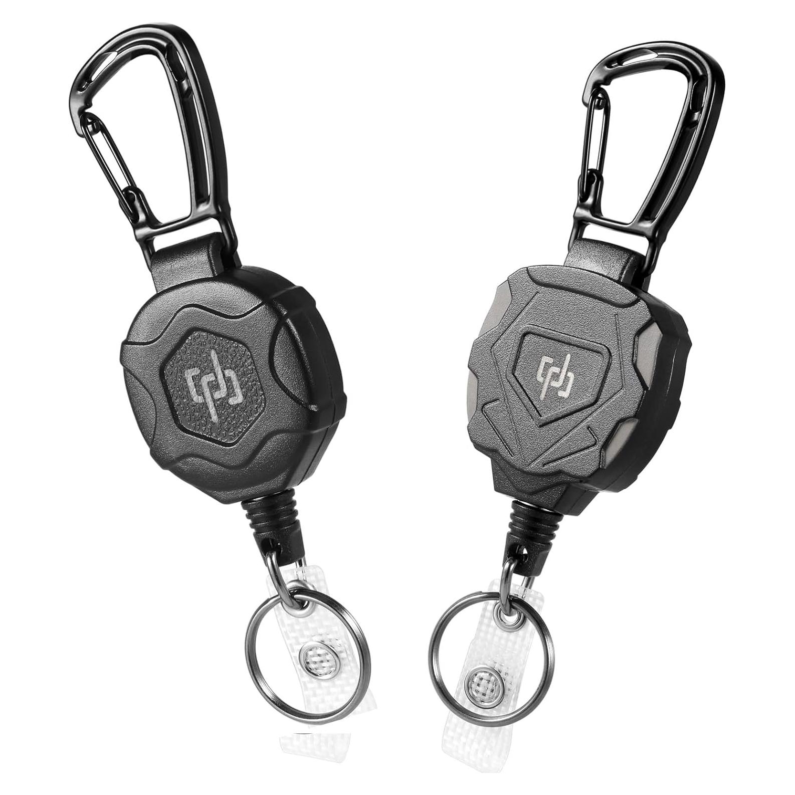 Paquete de 2 llaveros retráctiles SHENGXIN con mosquetón