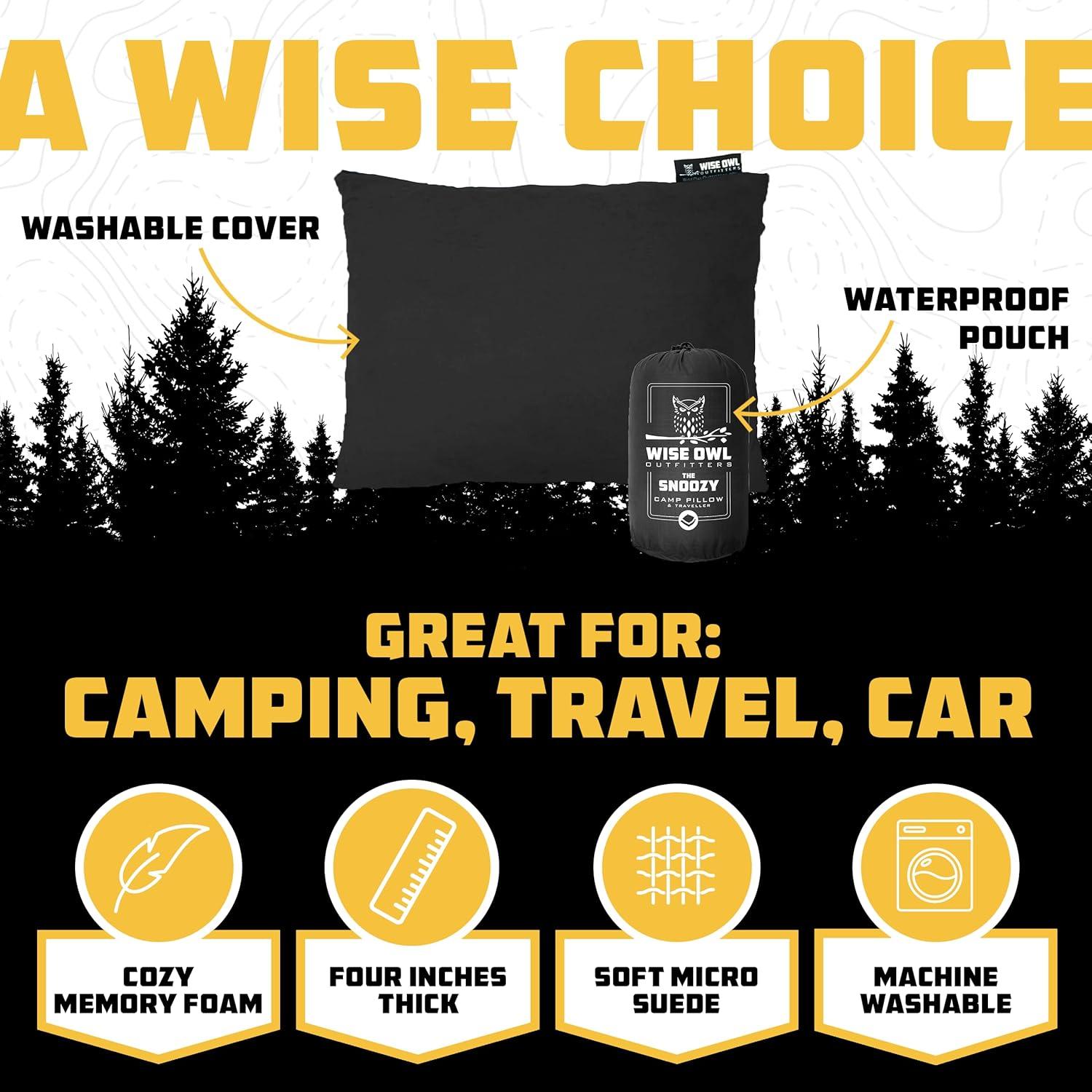 Almohada de Camping Wise Owl - Espuma Viscoelástica 30x40cm