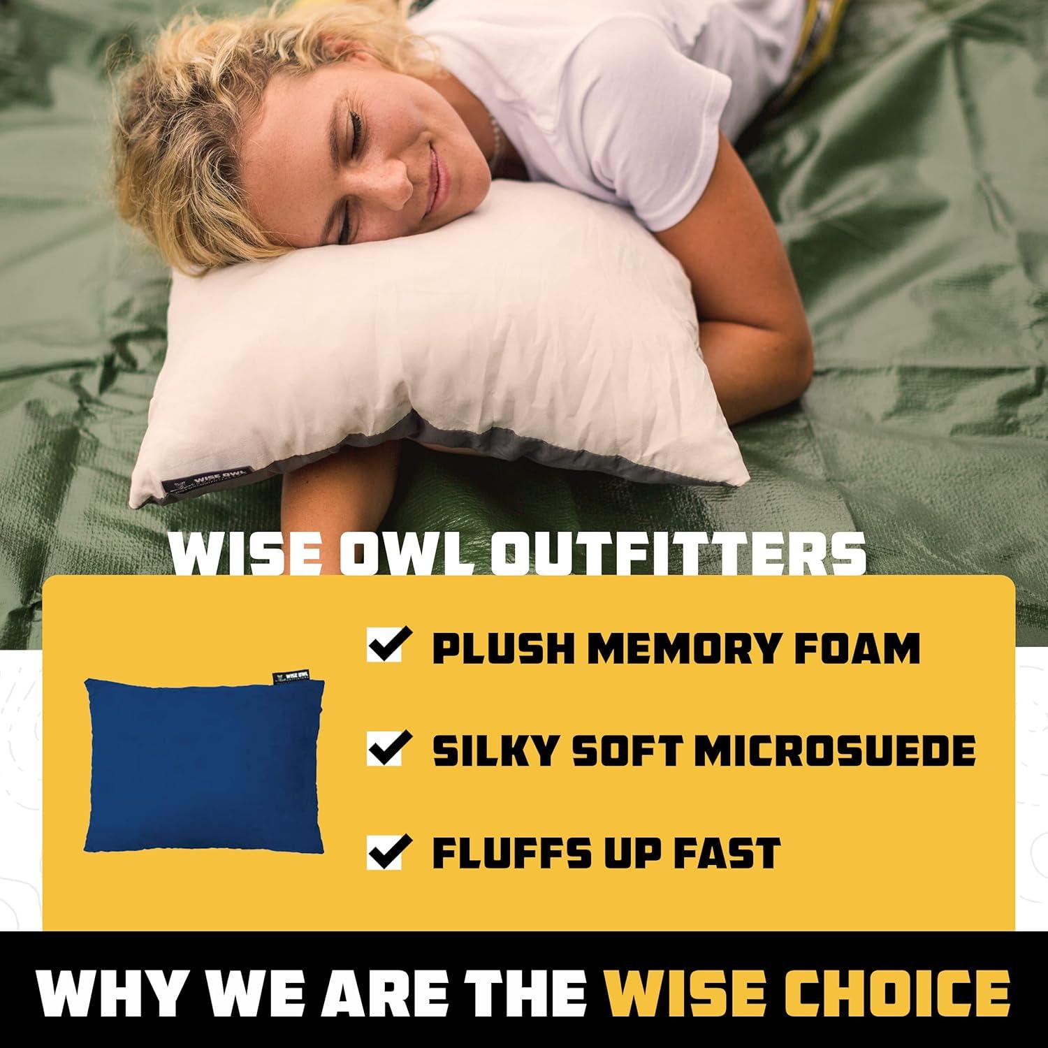 Almohada de Camping Wise Owl - Espuma Viscoelástica 30x40cm