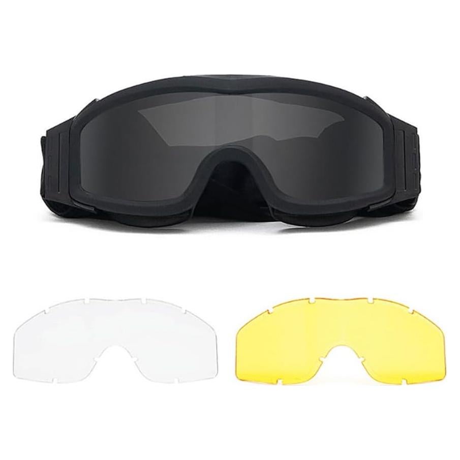 Gafas de Seguridad Tácticas LEJUNJIE con 3 Lentes Intercambiables