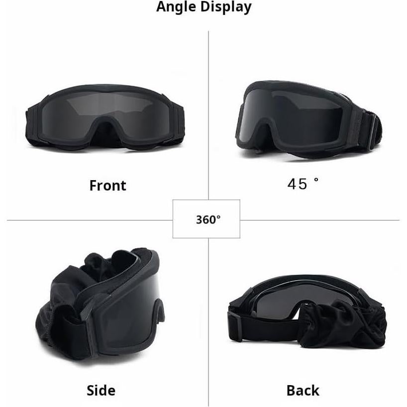 Gafas de Seguridad Tácticas LEJUNJIE con 3 Lentes Intercambiables