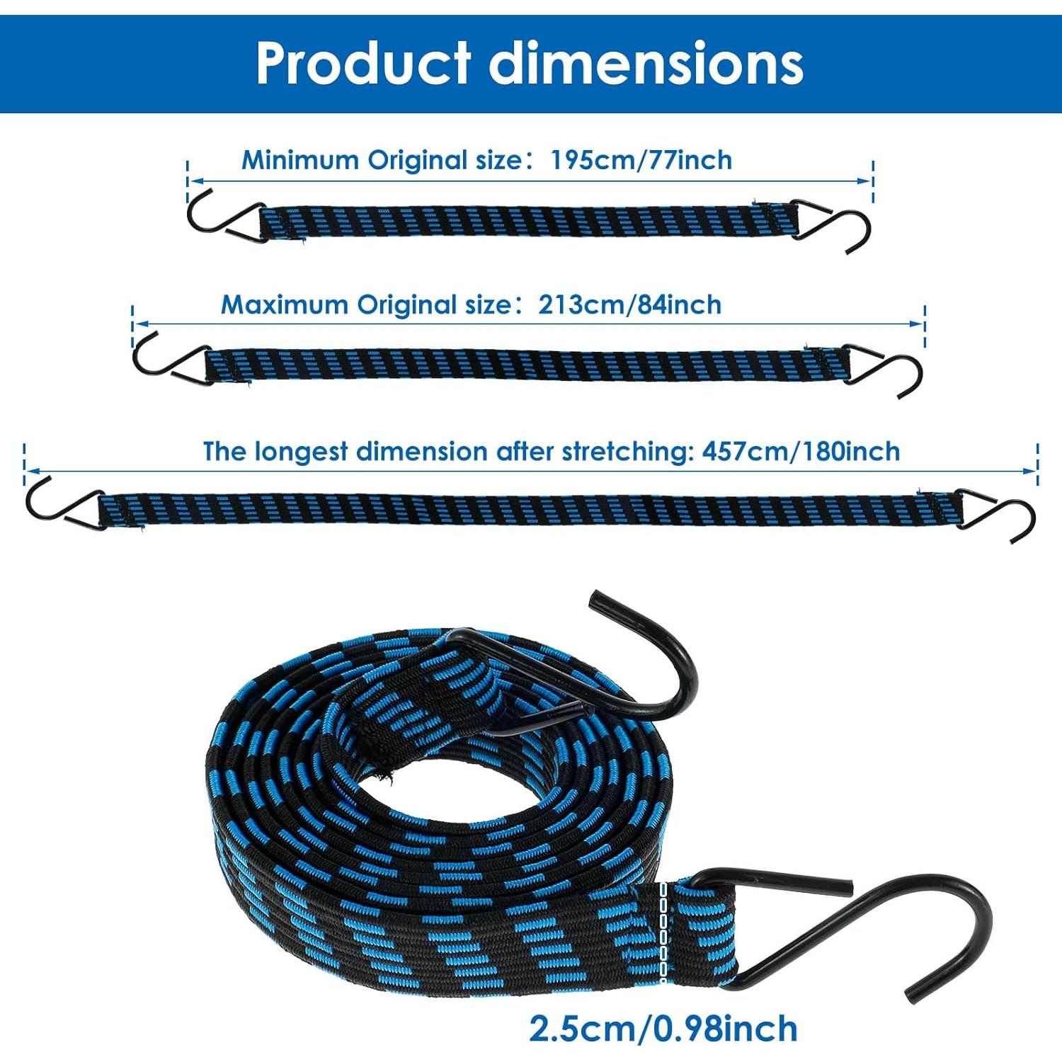 Paquete de 5 Cuerdas Bungee Ajustables TMWEFUSC 200 cm