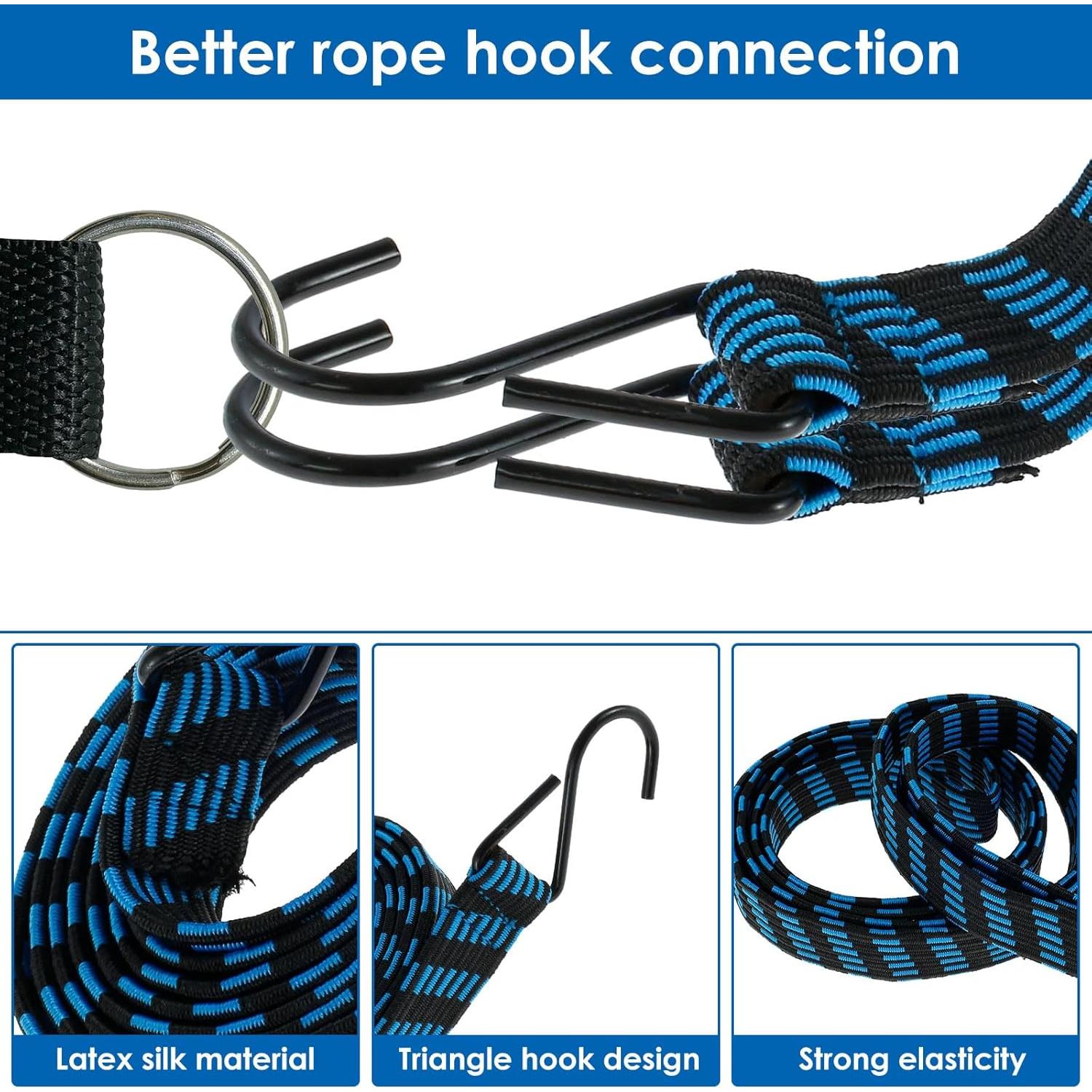 Paquete de 5 Cuerdas Bungee Ajustables TMWEFUSC 200 cm