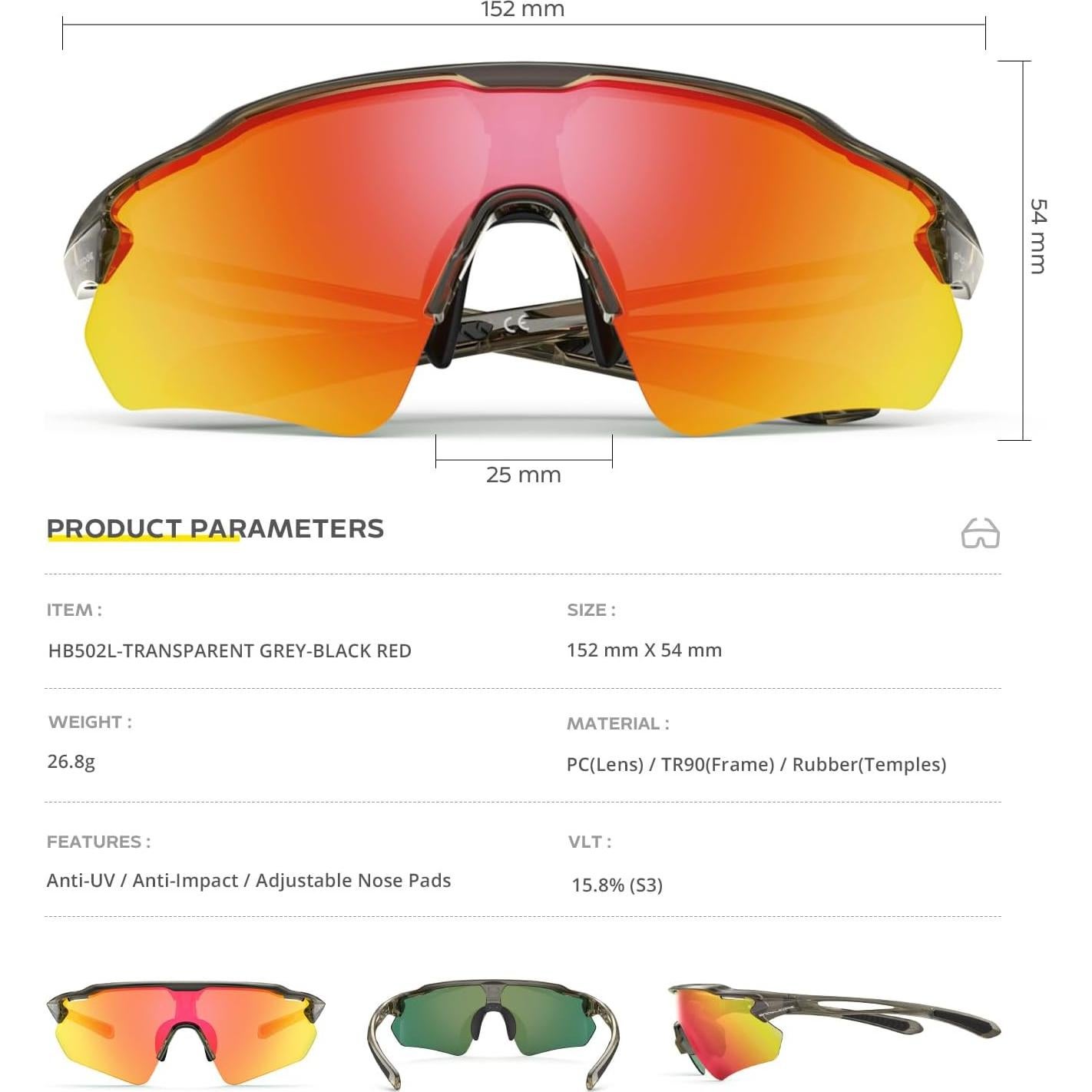 Gafas de Ciclismo HUBO Sports HB502L Polarizadas UV400