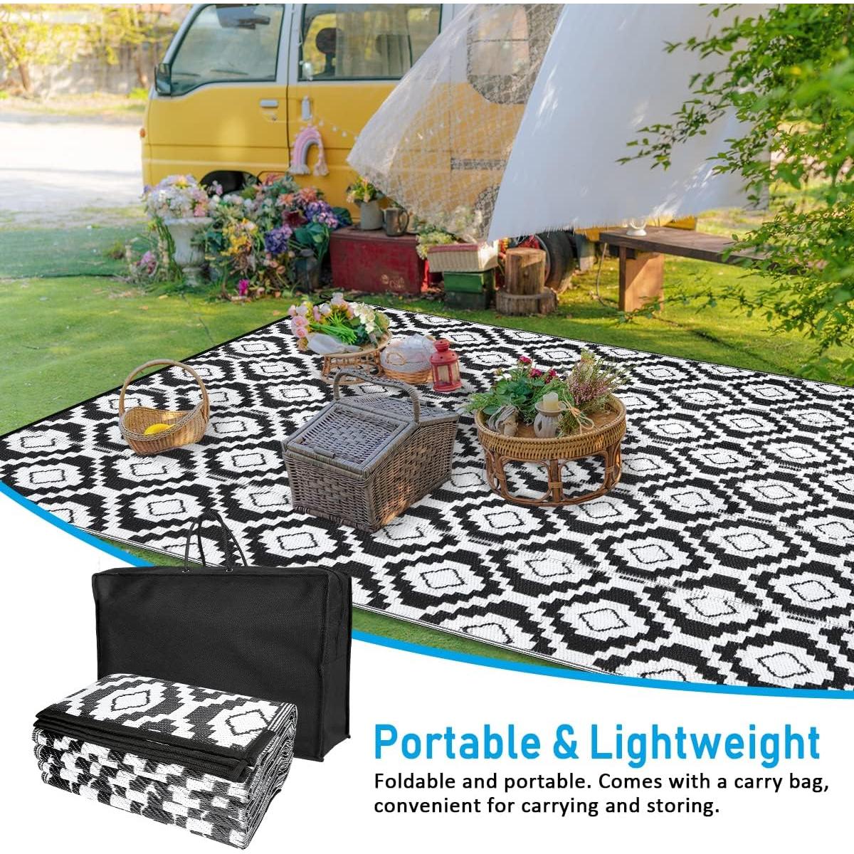 Alfombra Exterior Reversible HIHEGD 274x365 cm Impermeable