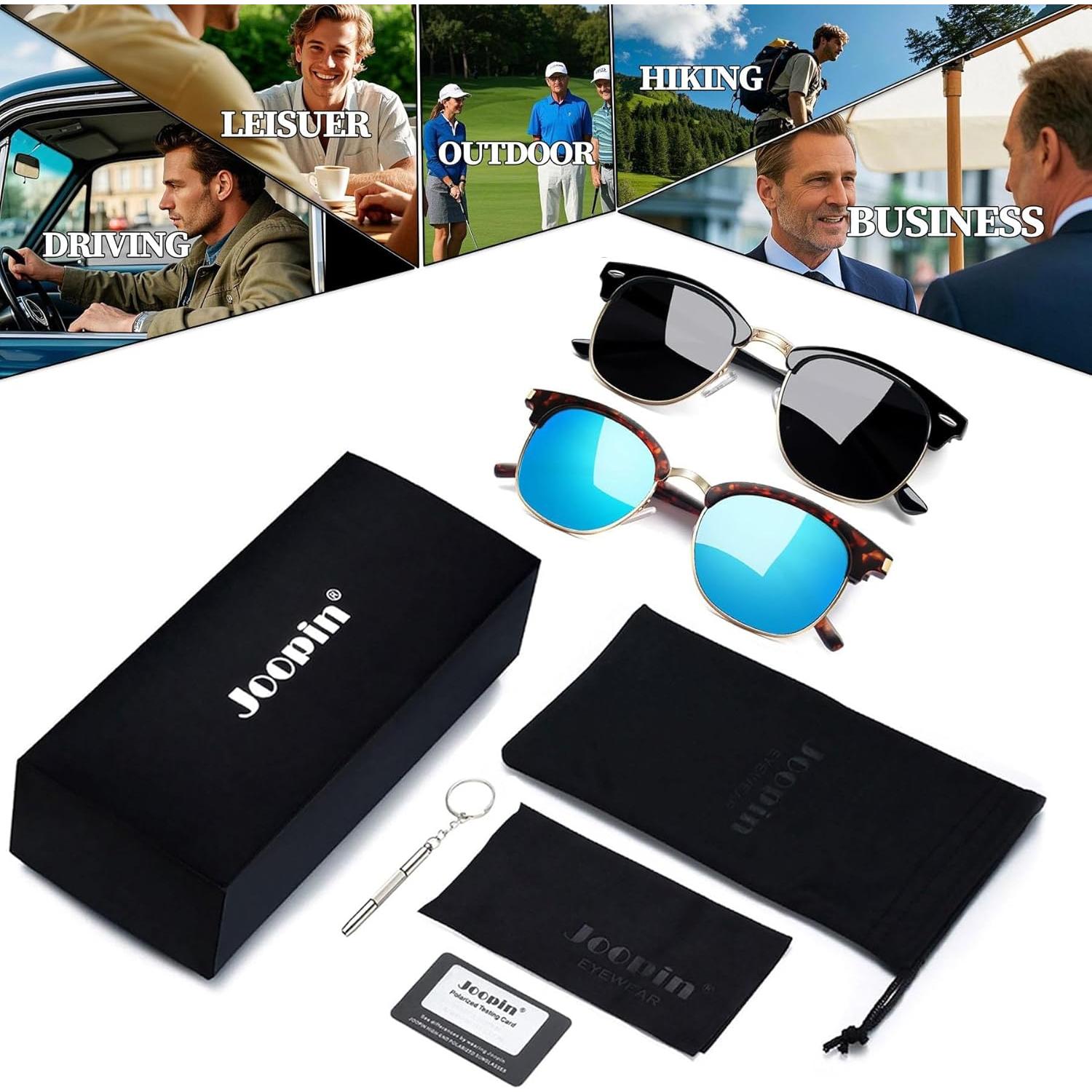 Gafas de sol Joopin unisex polarizadas UV400 medio marco