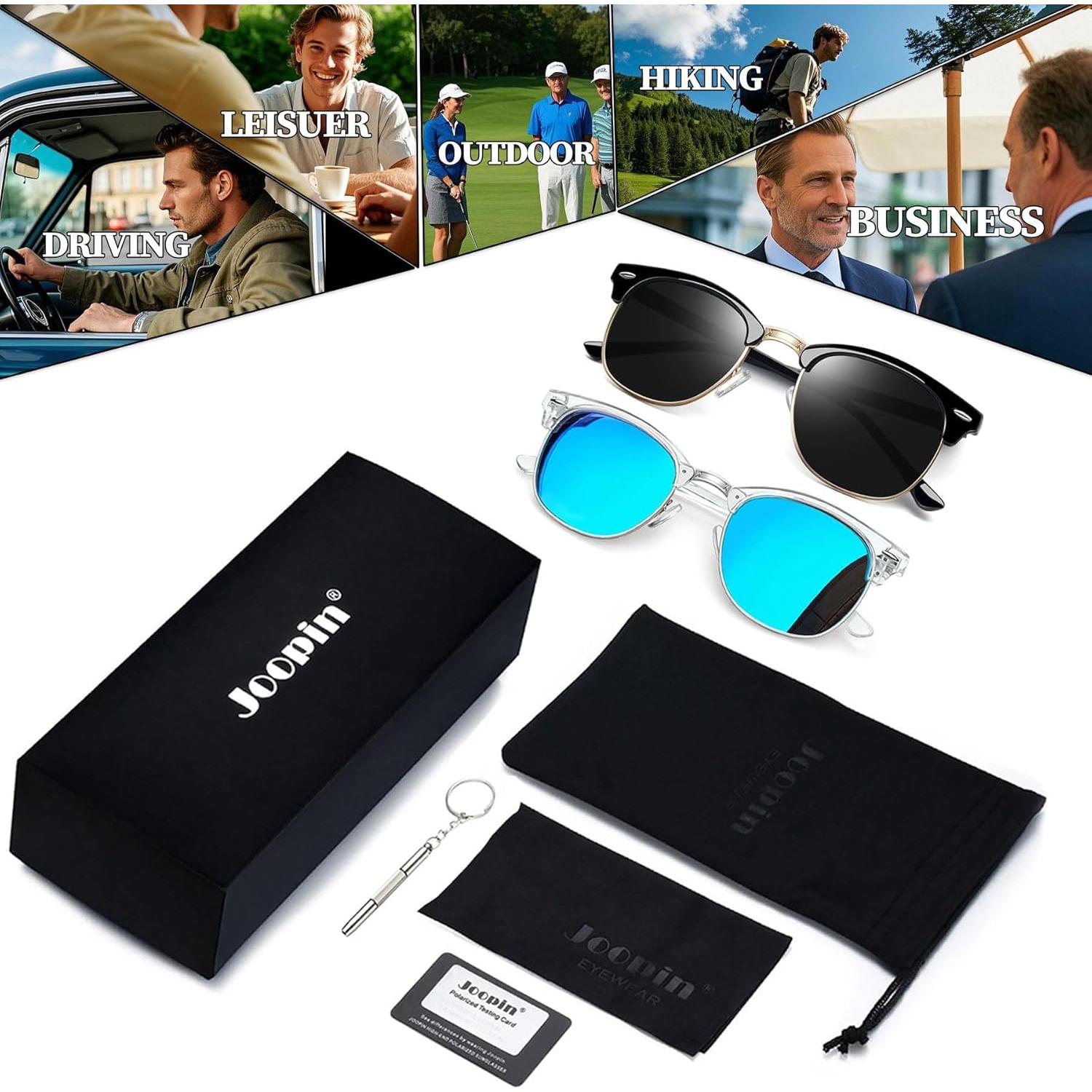 Gafas de sol Joopin unisex polarizadas UV400 - 2 piezas