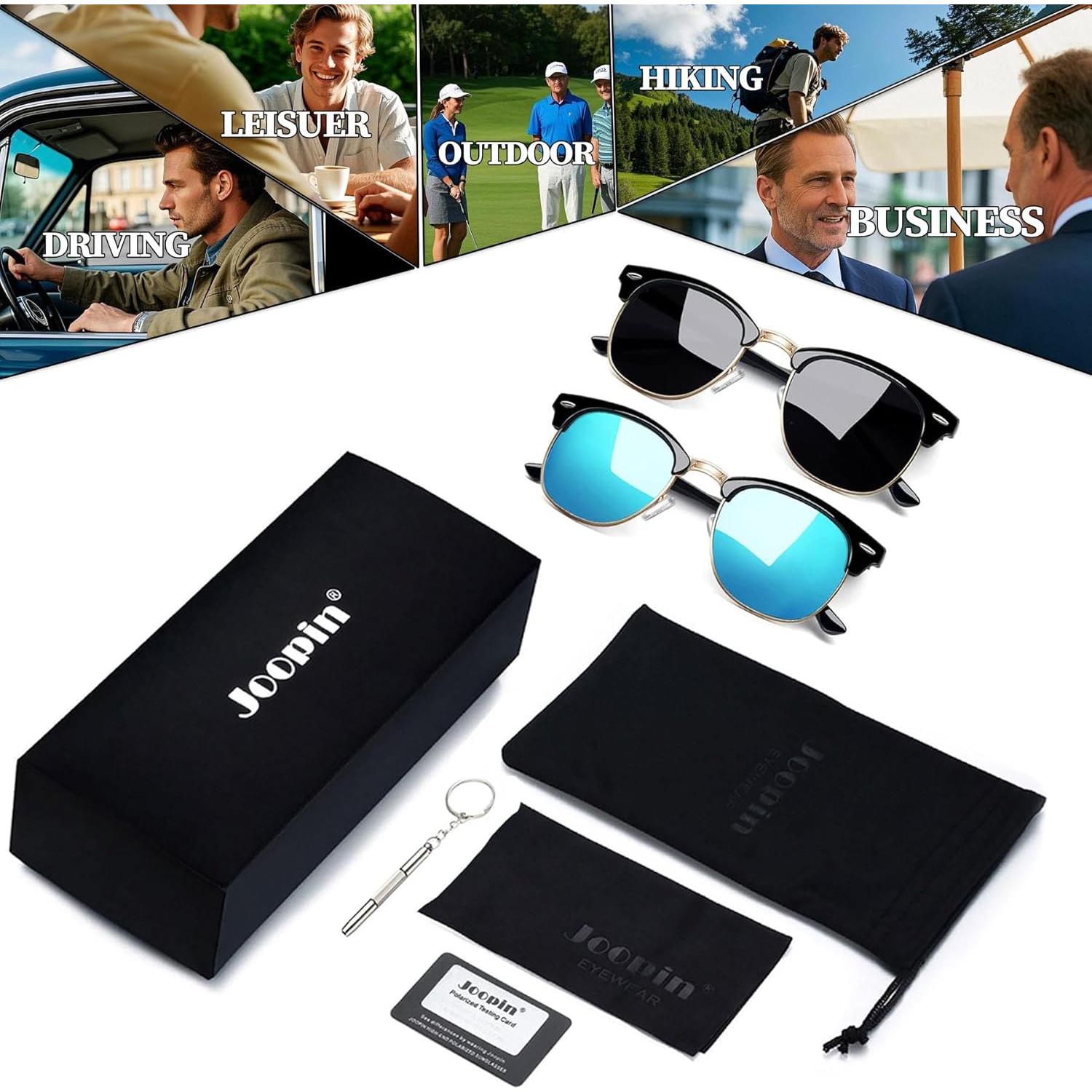 Gafas de sol Joopin unisex polarizadas UV400 medio marco