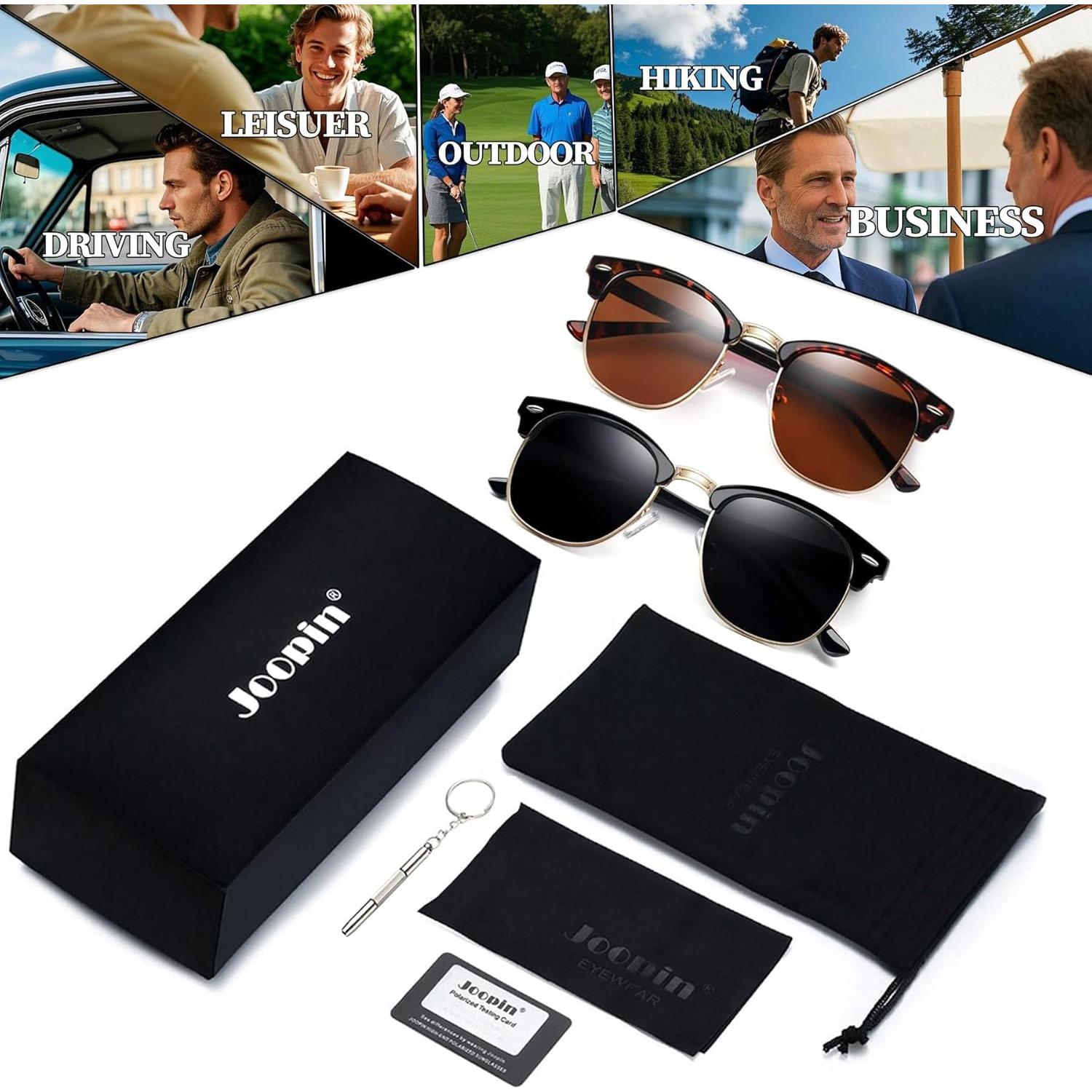 Gafas de sol Joopin unisex polarizadas UV400 medio marco