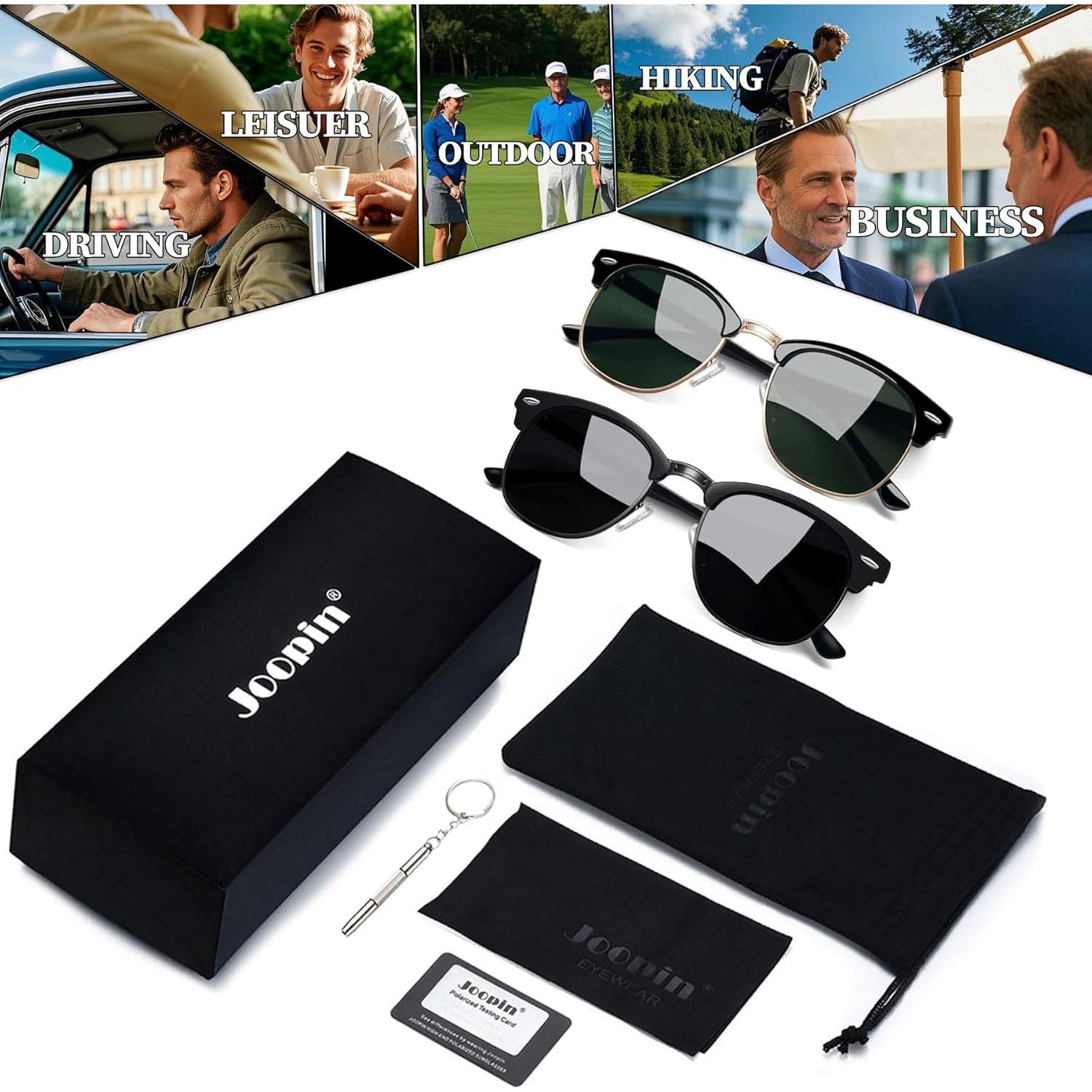 Gafas de sol Joopin polarizadas UV400 unisex medio marco