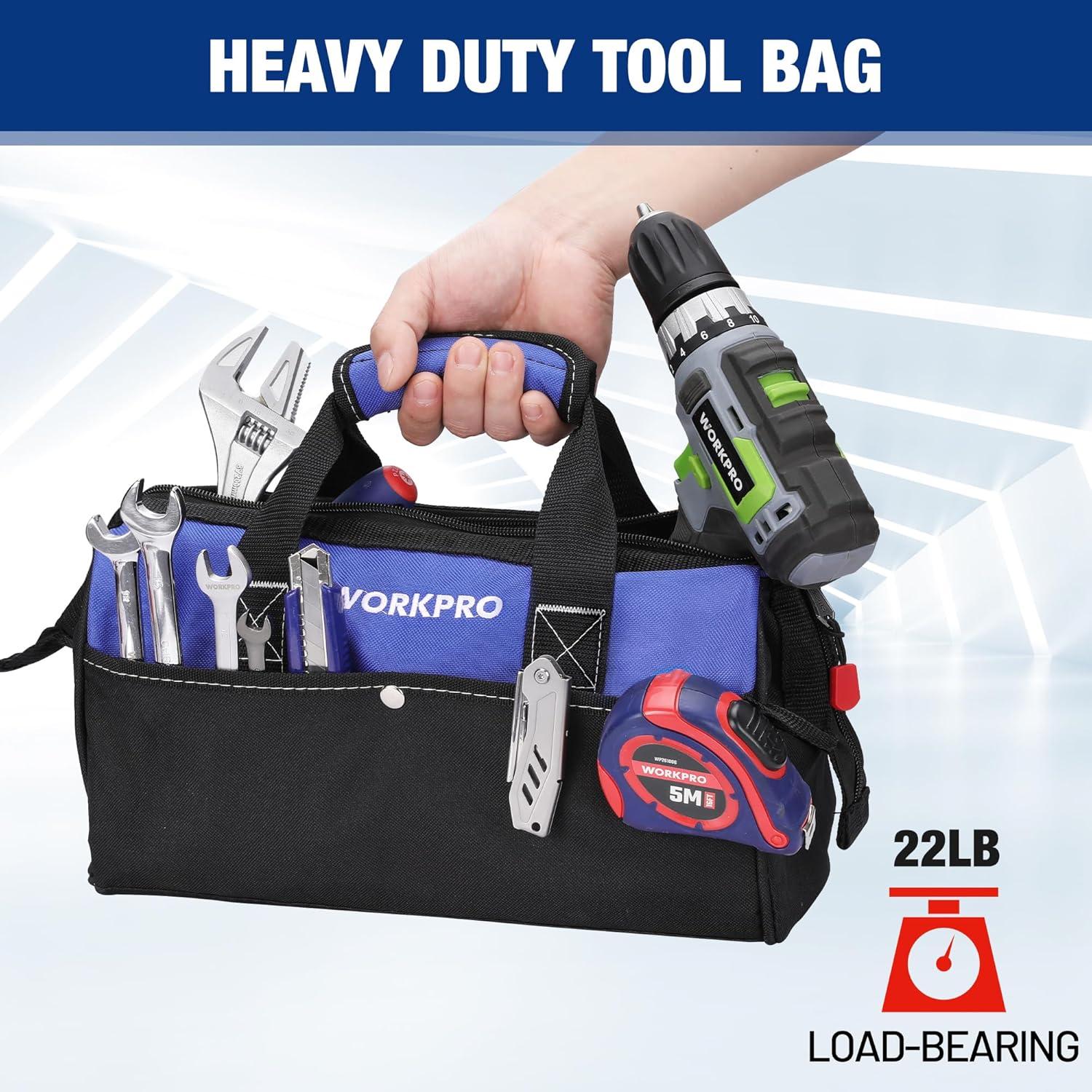 Bolsa de Herramientas Workpro 33 cm con 6 Bolsillos