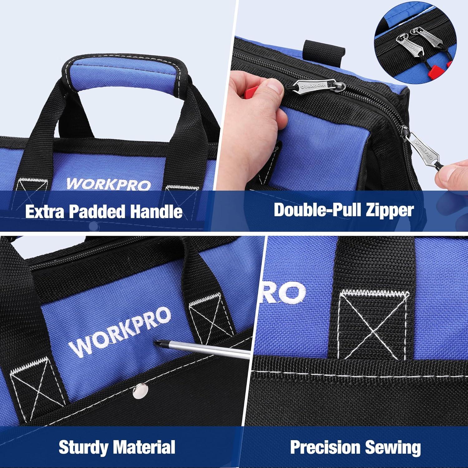 Bolsa de Herramientas Workpro 33 cm con 6 Bolsillos