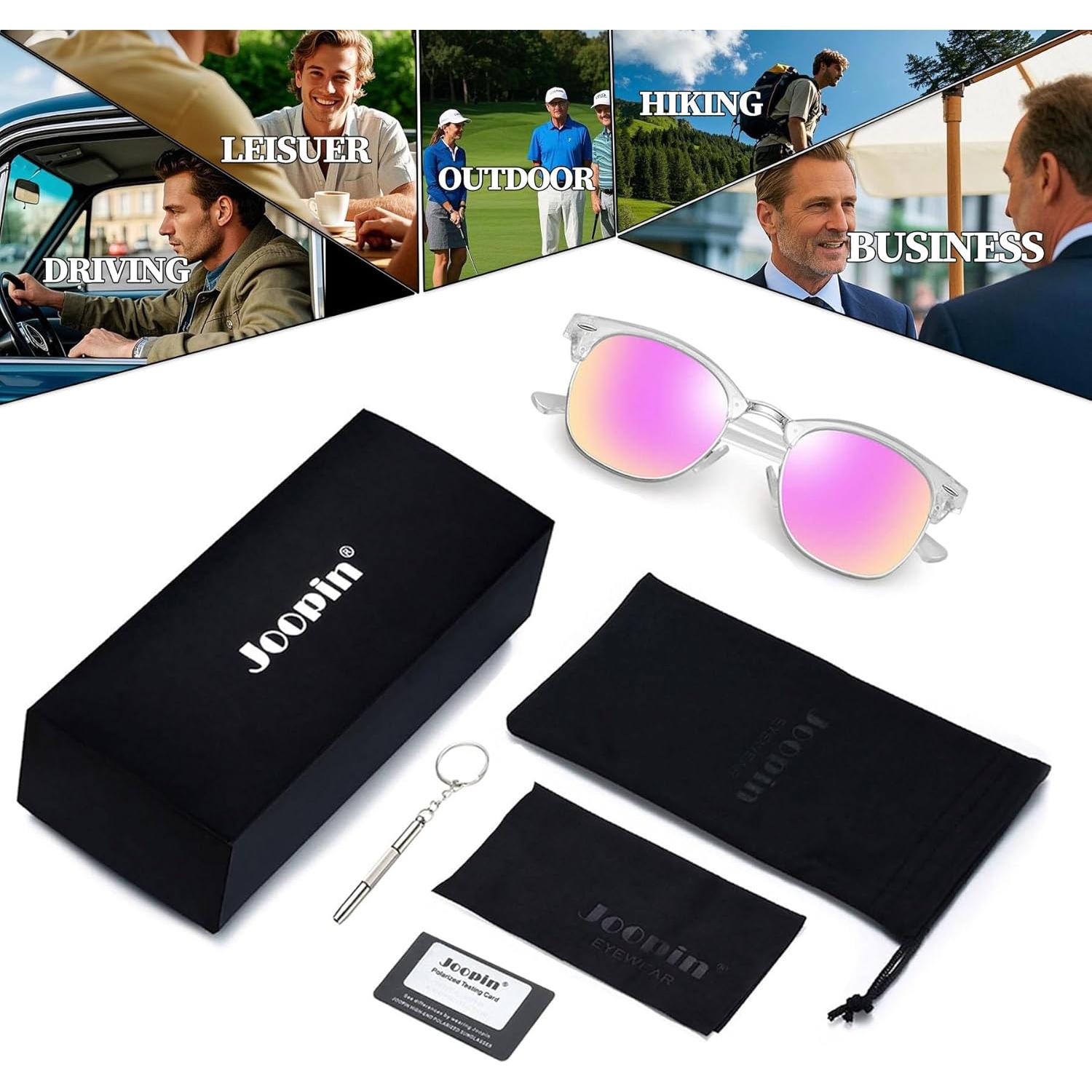 Gafas de sol Joopin H9041 semi sin montura UV400 rosa