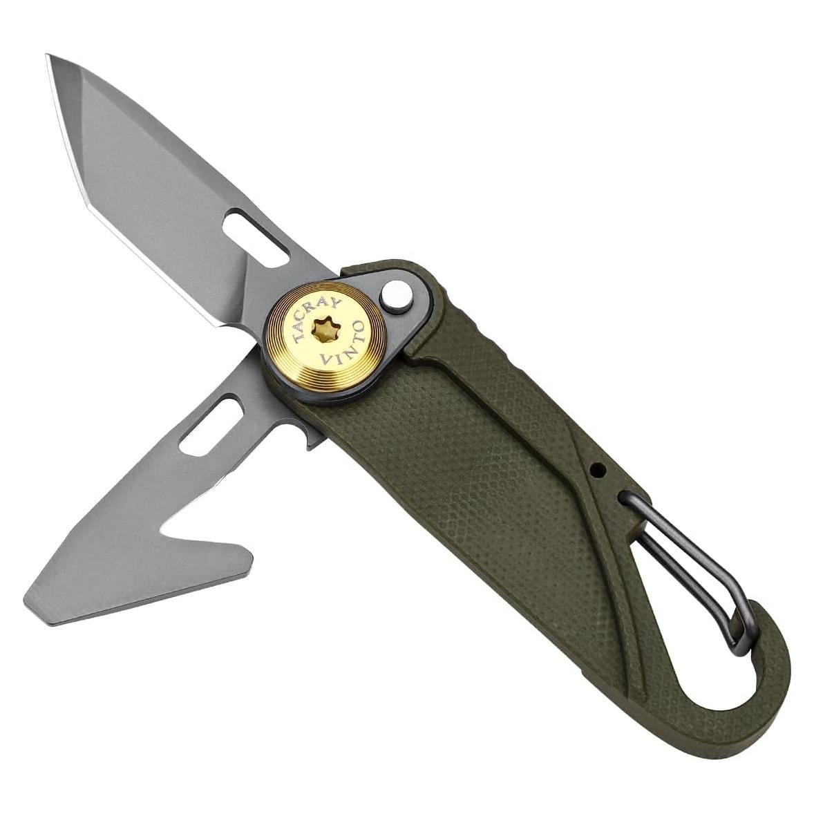 Cuchillo Plegable TACRAY TR-Vinto-GN Verde 5-en-1 Ultra-Ligero