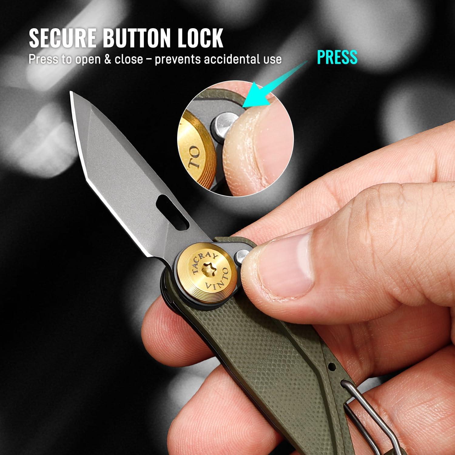 Cuchillo Plegable TACRAY TR-Vinto-GN Verde 5-en-1 Ultra-Ligero