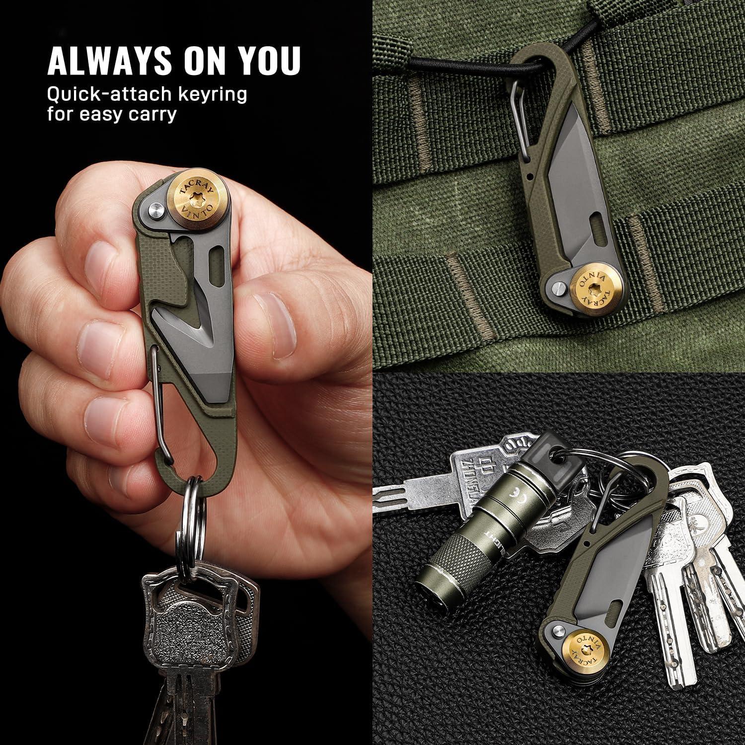 Cuchillo Plegable TACRAY TR-Vinto-GN Verde 5-en-1 Ultra-Ligero