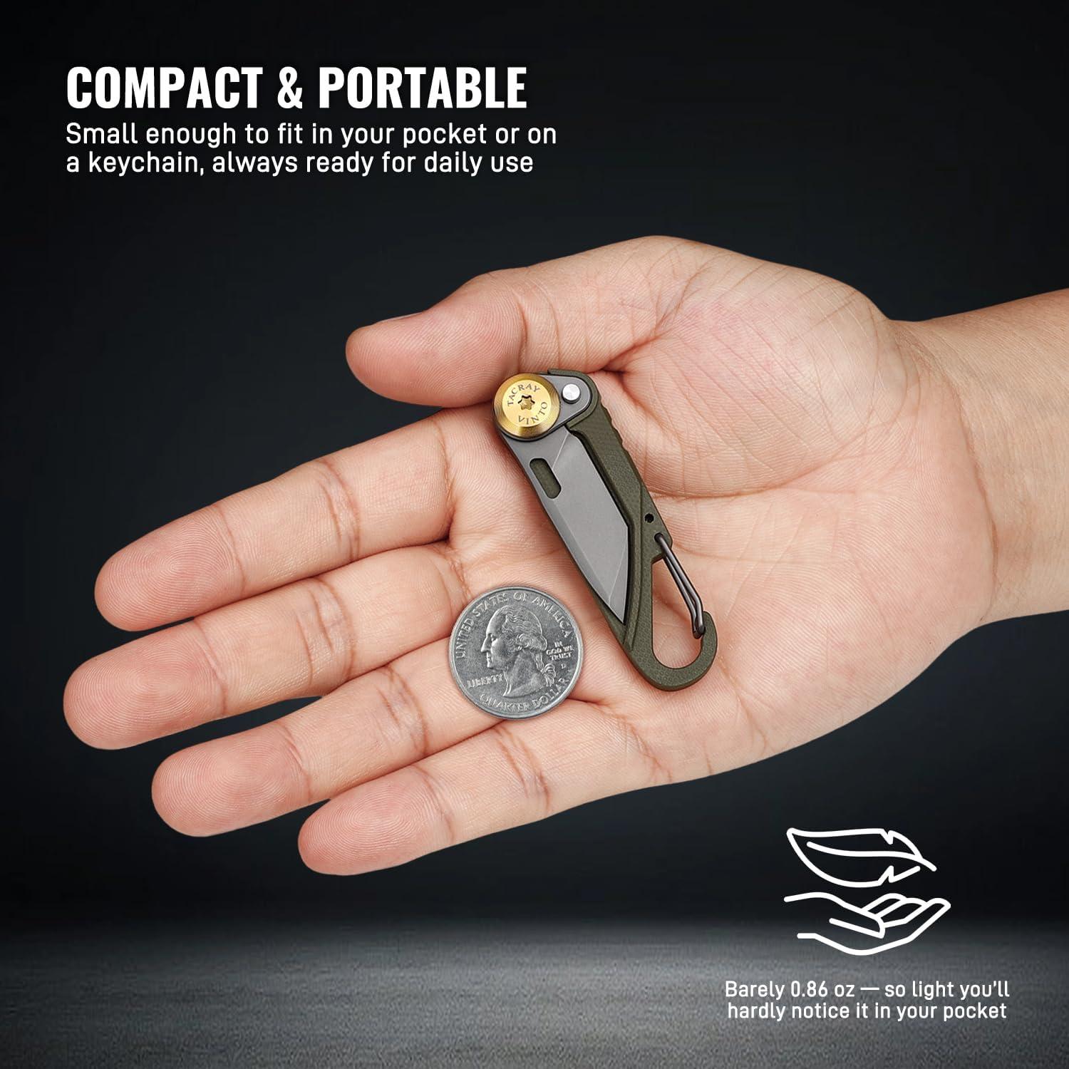 Cuchillo Plegable TACRAY TR-Vinto-GN Verde 5-en-1 Ultra-Ligero