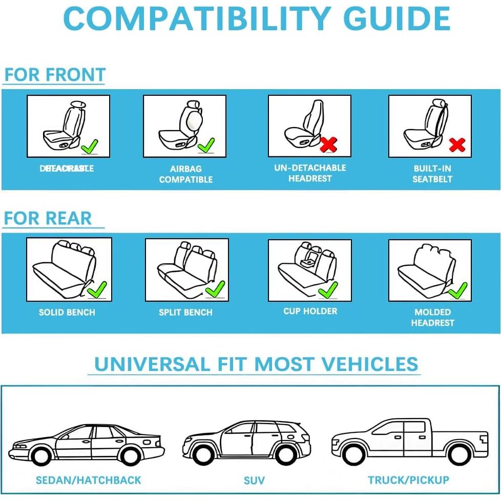 Fundas de Asiento NCCLOVELY para BMW X5 2000-2026, 5PCS