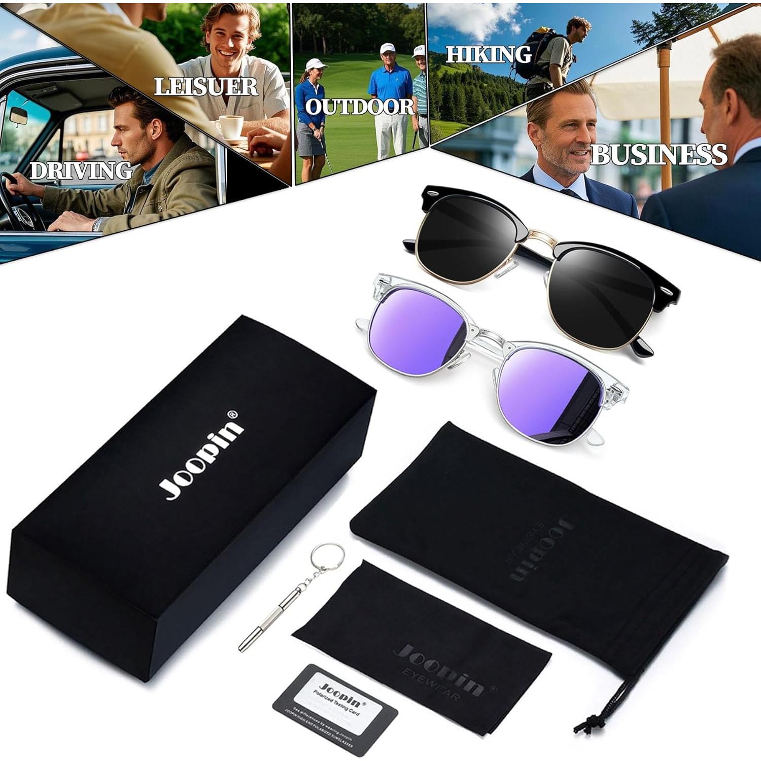 Gafas de sol Joopin unisex polarizadas UV400 medio marco