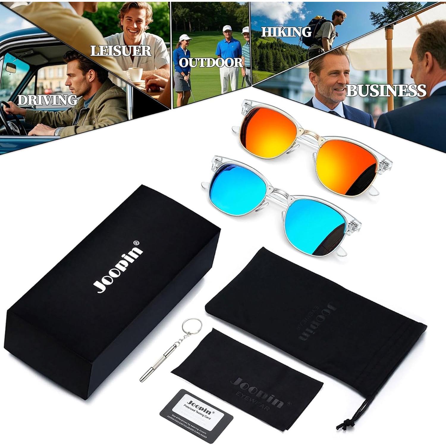 Gafas de sol Joopin unisex polarizadas UV400 medio marco