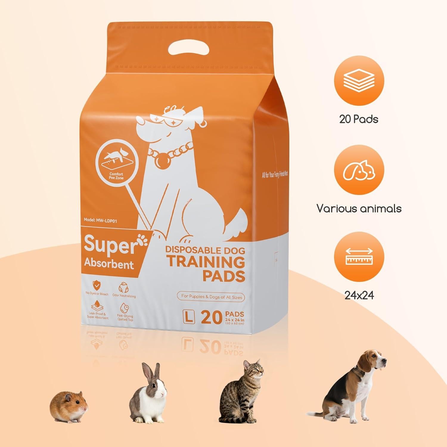 Almohadillas para Cachorros Meowant 20 Paquetes 60x60 cm Absorbentes