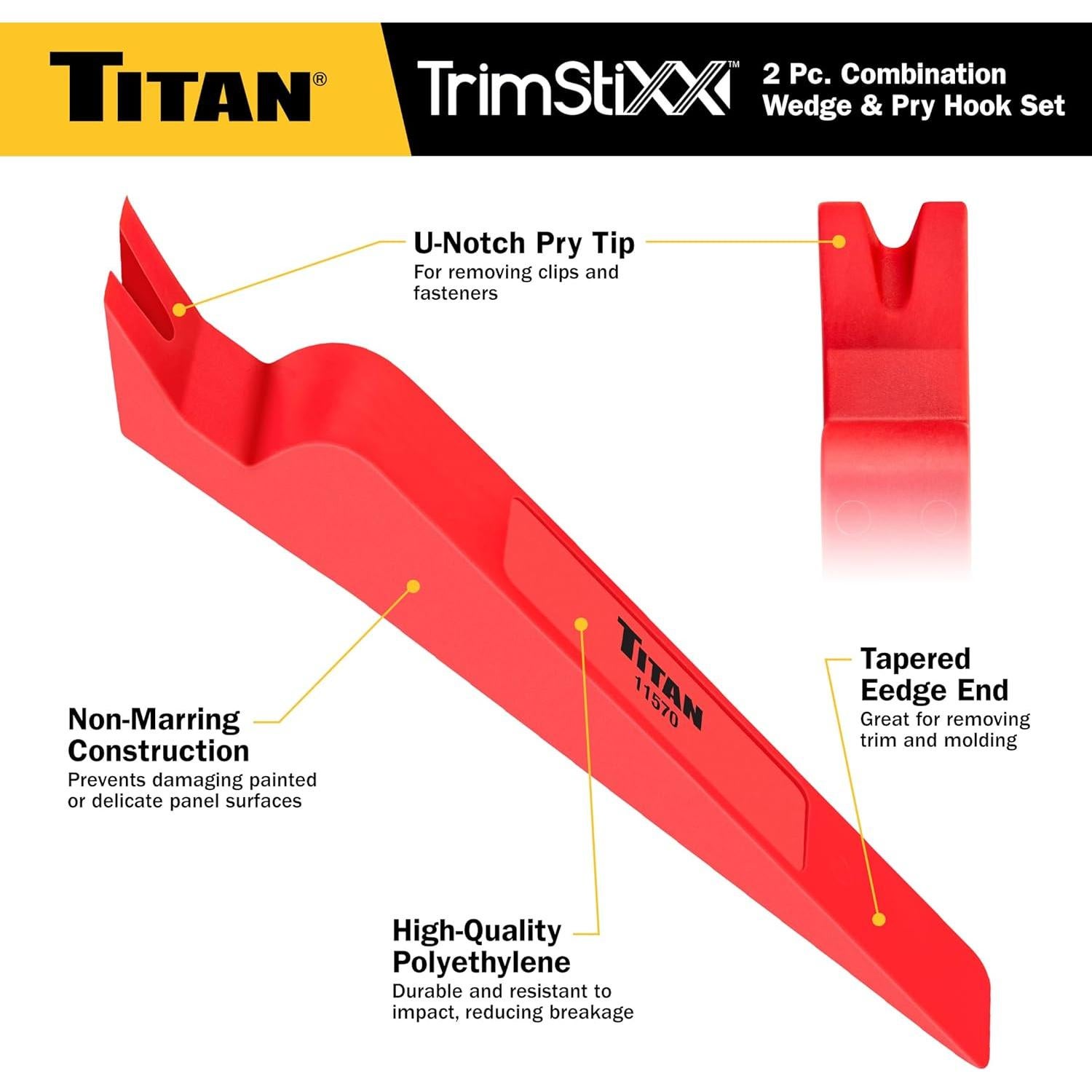 Juego de Cuña y Gancho de Palanca Titan 11568 2 Piezas