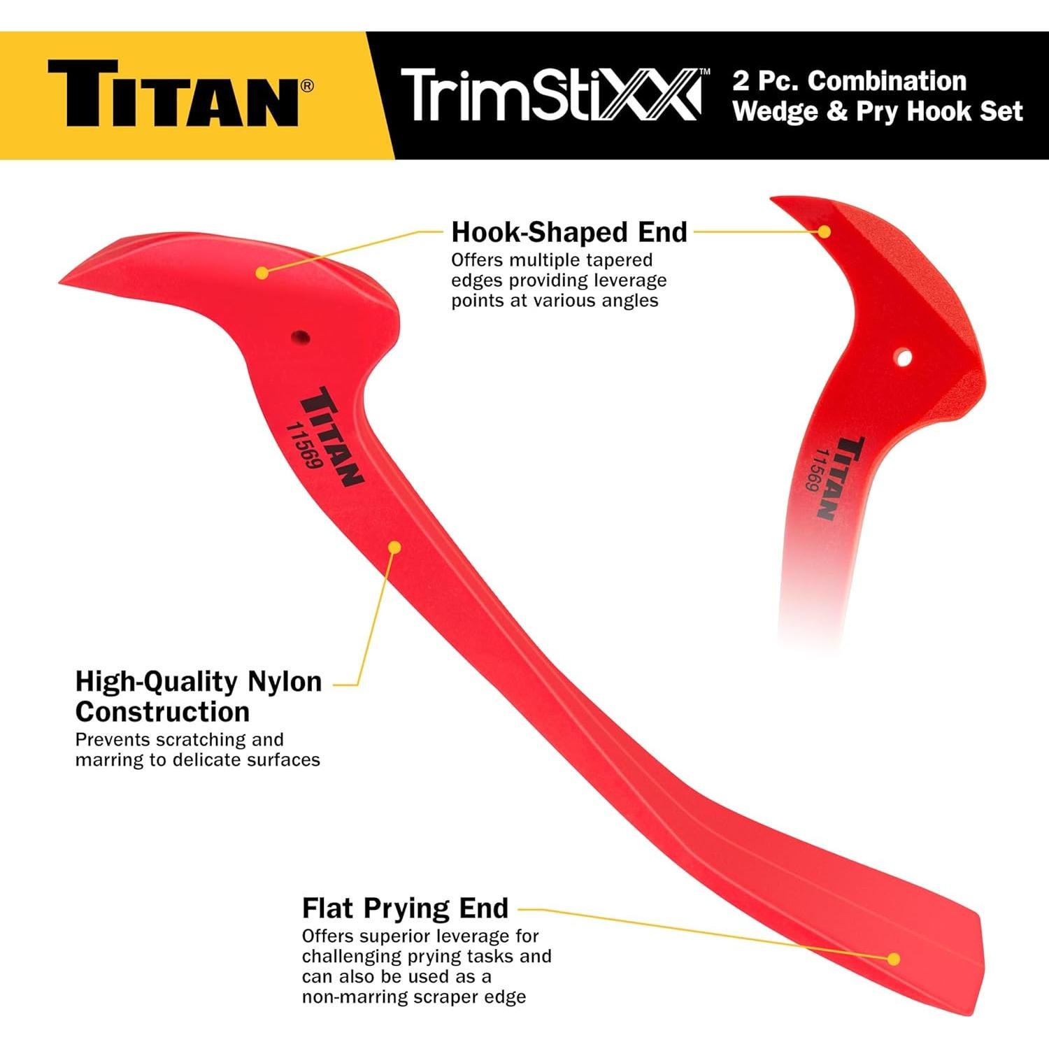 Juego de Cuña y Gancho de Palanca Titan 11568 2 Piezas