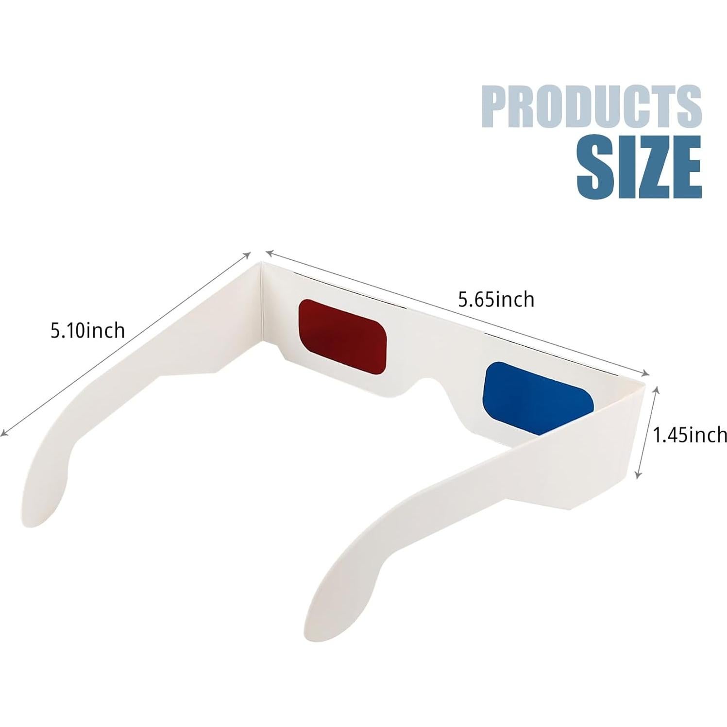 15 Pares de Gafas 3D Anaglifo YUEBOSUL Rojo Azul