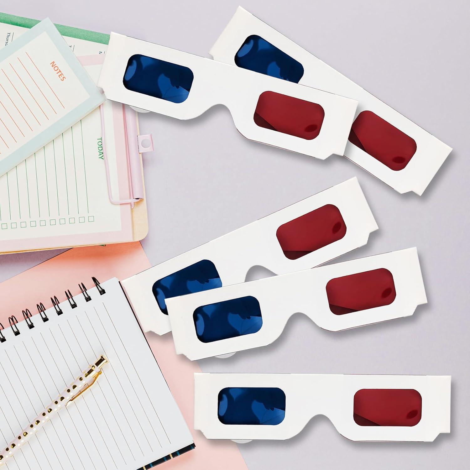 10 Pares de Gafas 3D Anaglifo YUEBOSUL Rojo Azul