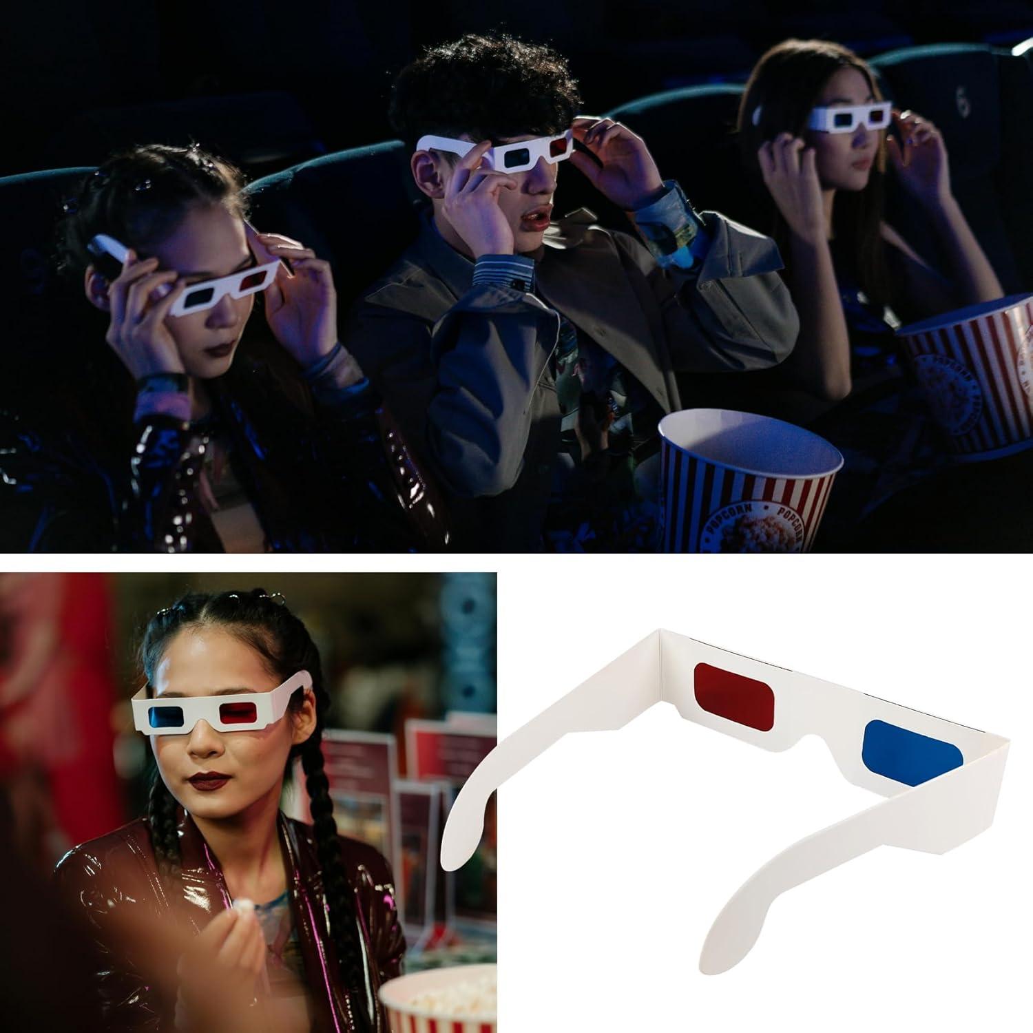 10 Pares de Gafas 3D Anaglifo YUEBOSUL Rojo Azul