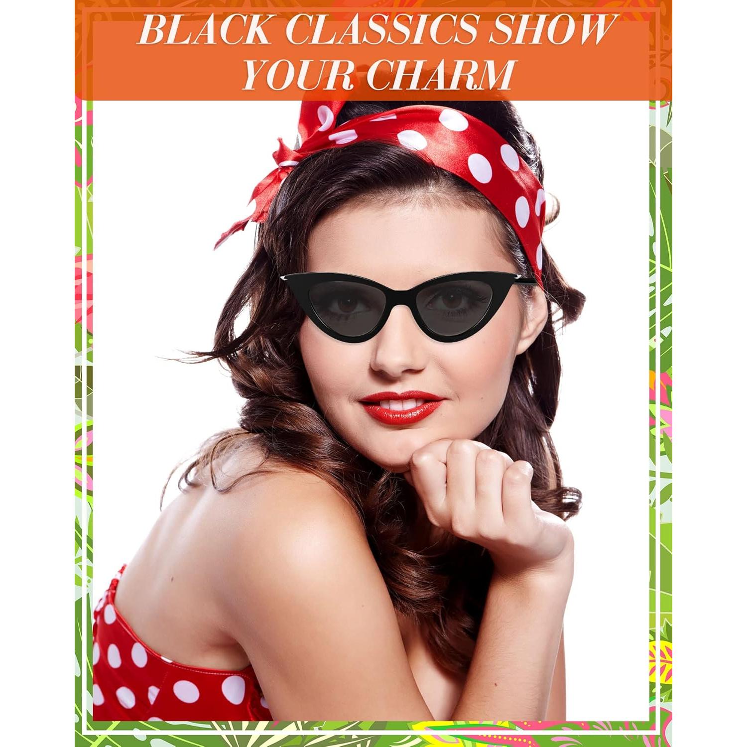 Gafas de Sol Ojo de Gato Leinuosen 8 Pares Vintage Mujeres