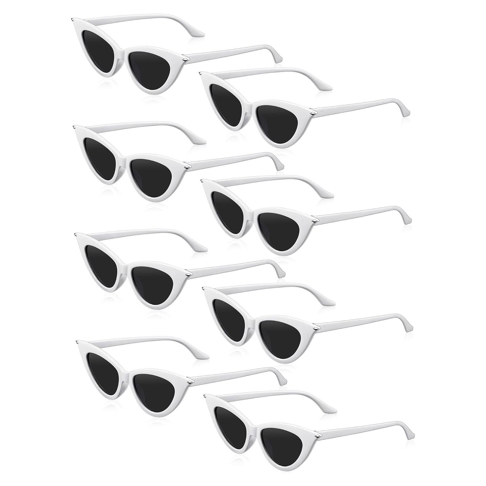 Gafas de Sol Retro Ojo de Gato Leinuosen 8 Pares Coloridas