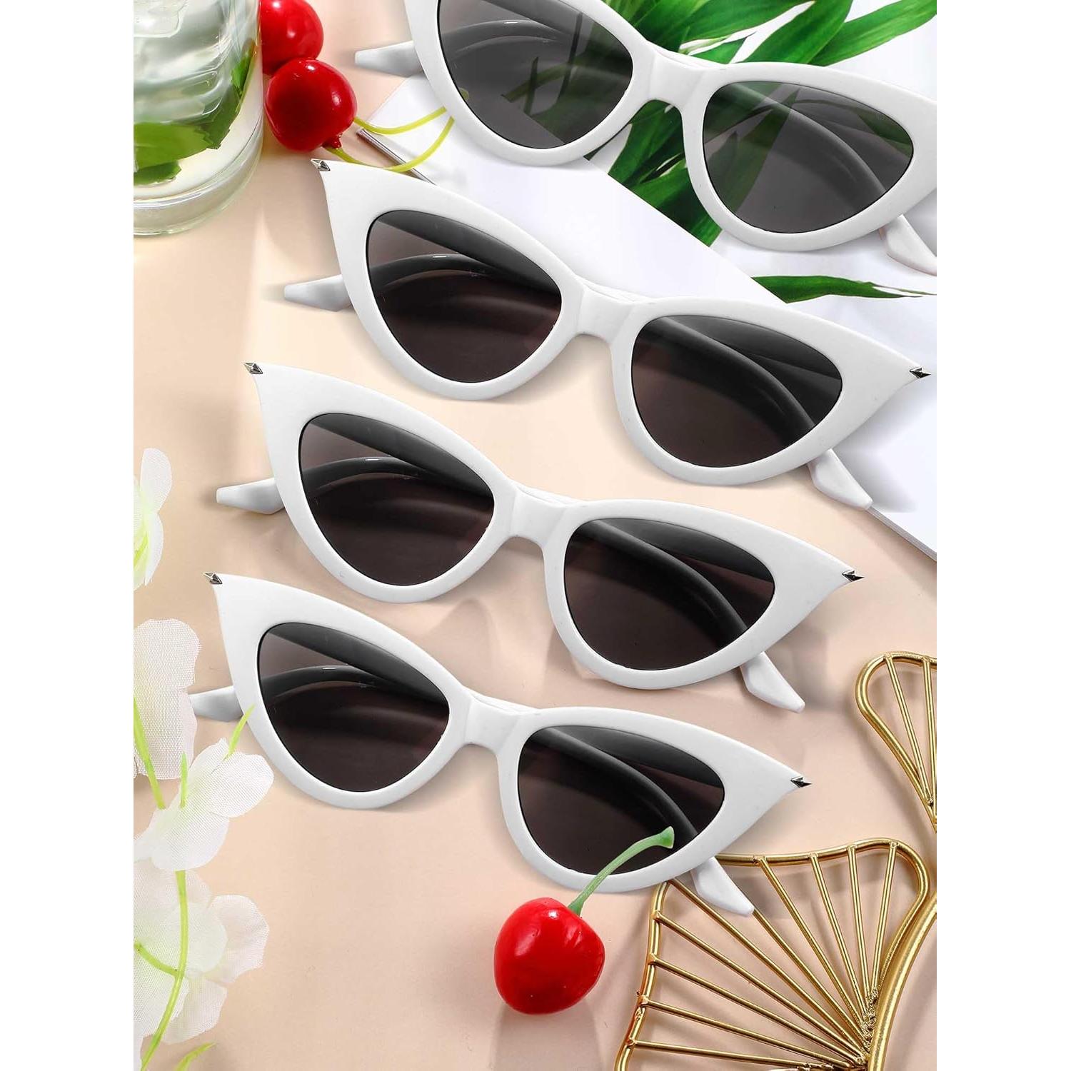 Gafas de Sol Retro Ojo de Gato Leinuosen 8 Pares Coloridas