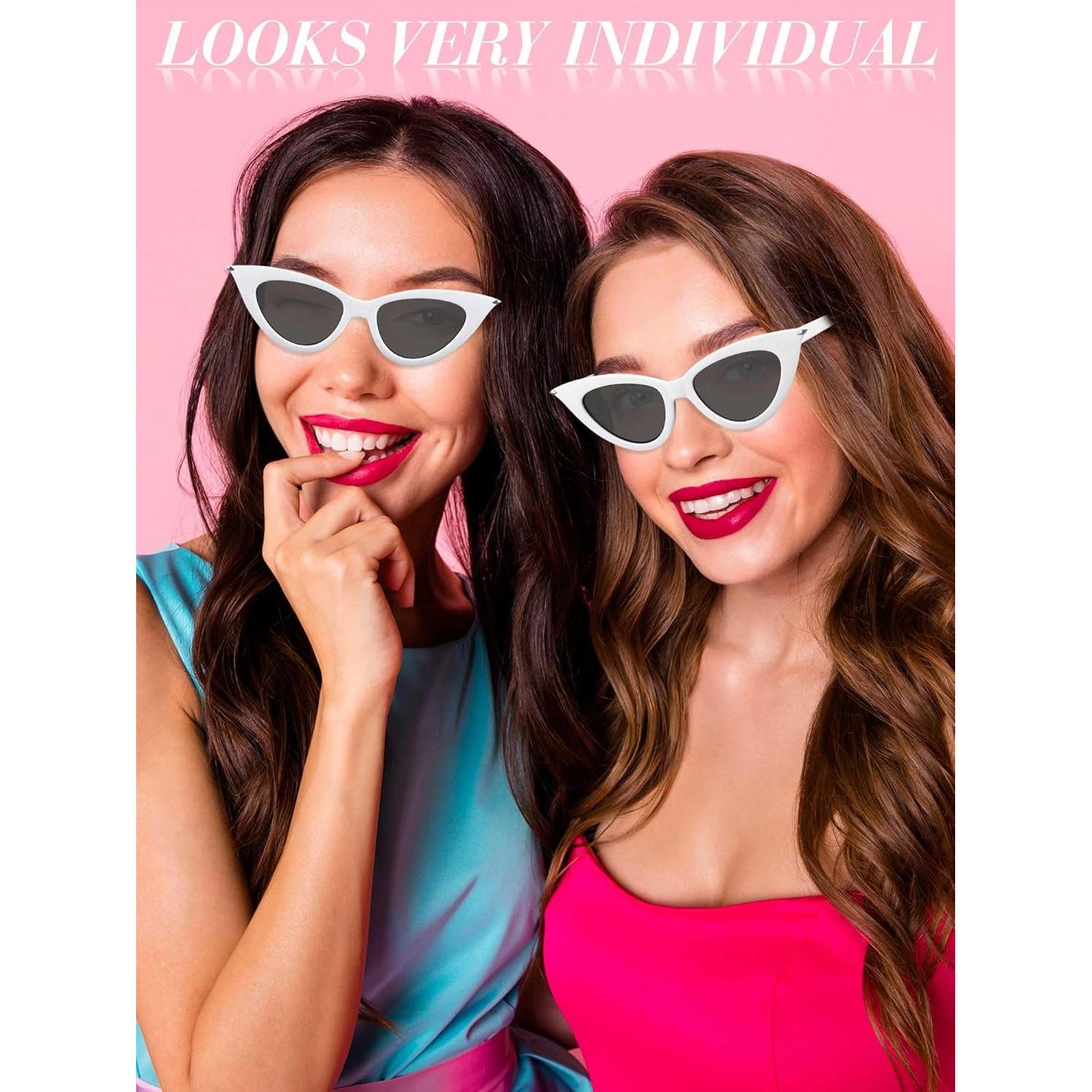 Gafas de Sol Retro Ojo de Gato Leinuosen 8 Pares Coloridas