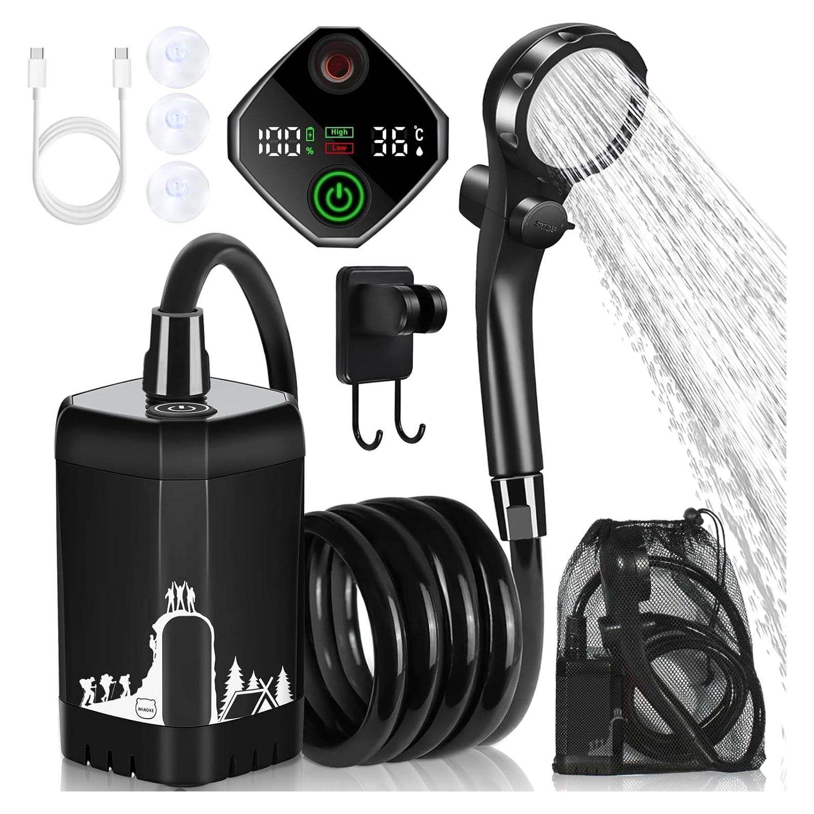 Ducha de Camping Portátil MIAOKE T300 7800mAh con Pantalla Digital
