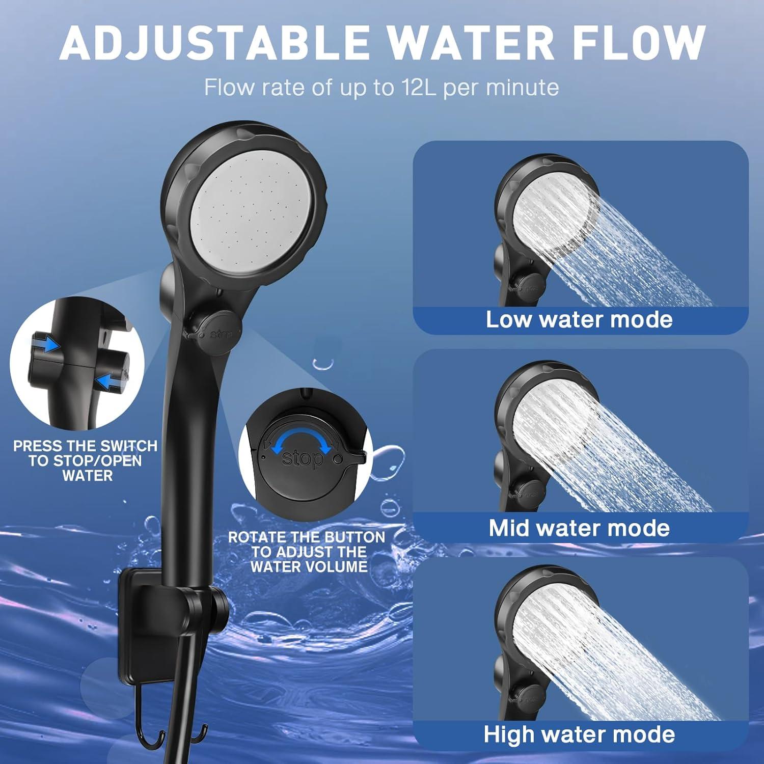 Ducha de Camping Portátil MIAOKE T300 7800mAh con Pantalla Digital