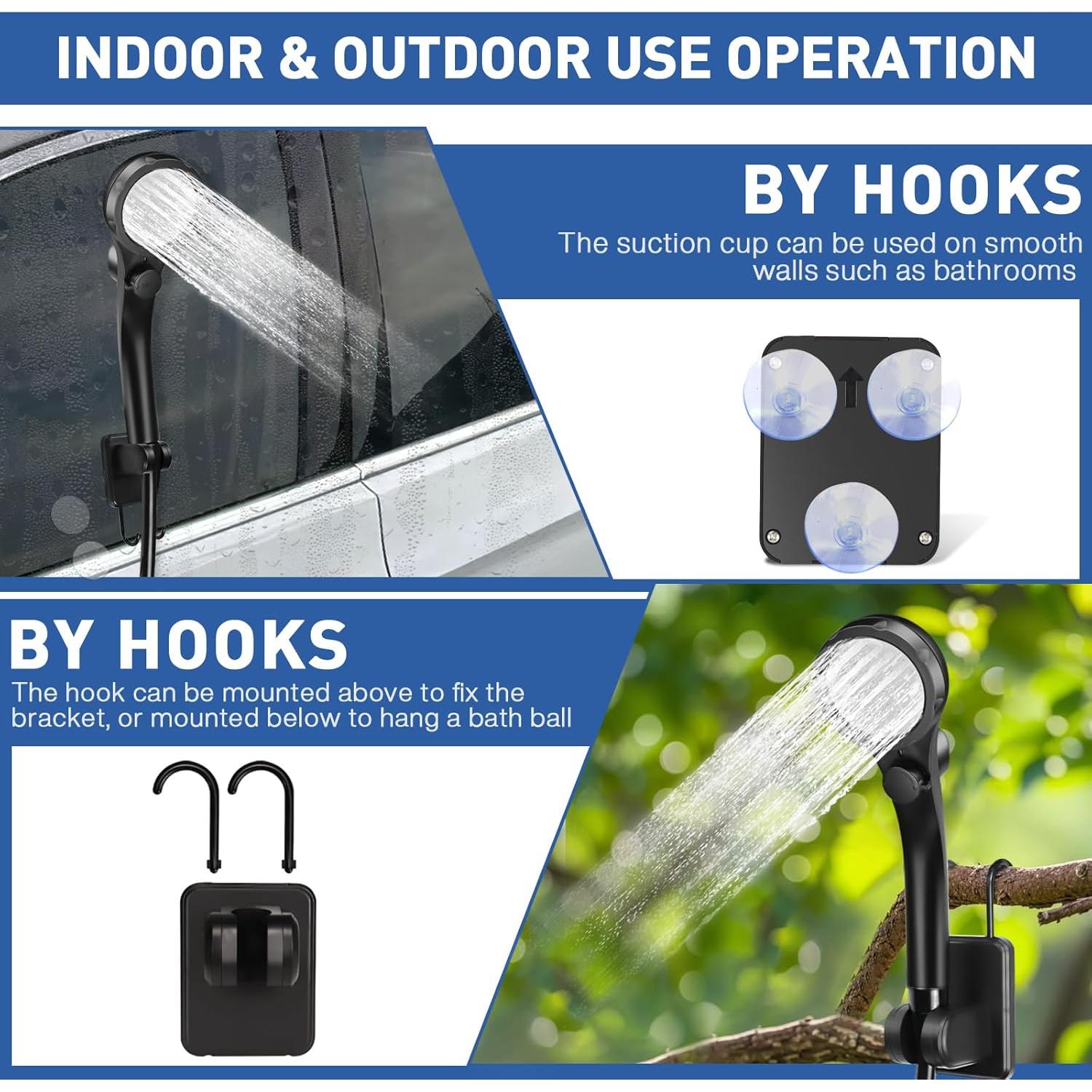 Ducha de Camping Portátil MIAOKE T300 7800mAh con Pantalla Digital