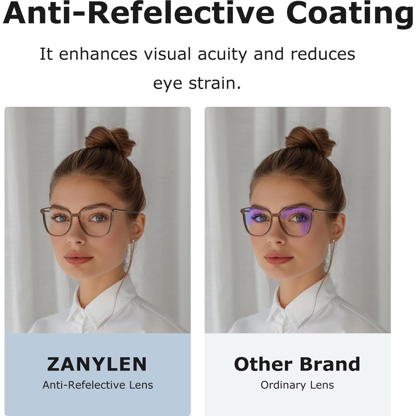 Gafas Cat-Eye ZanyLen con Bloqueo Luz Azul para Mujeres