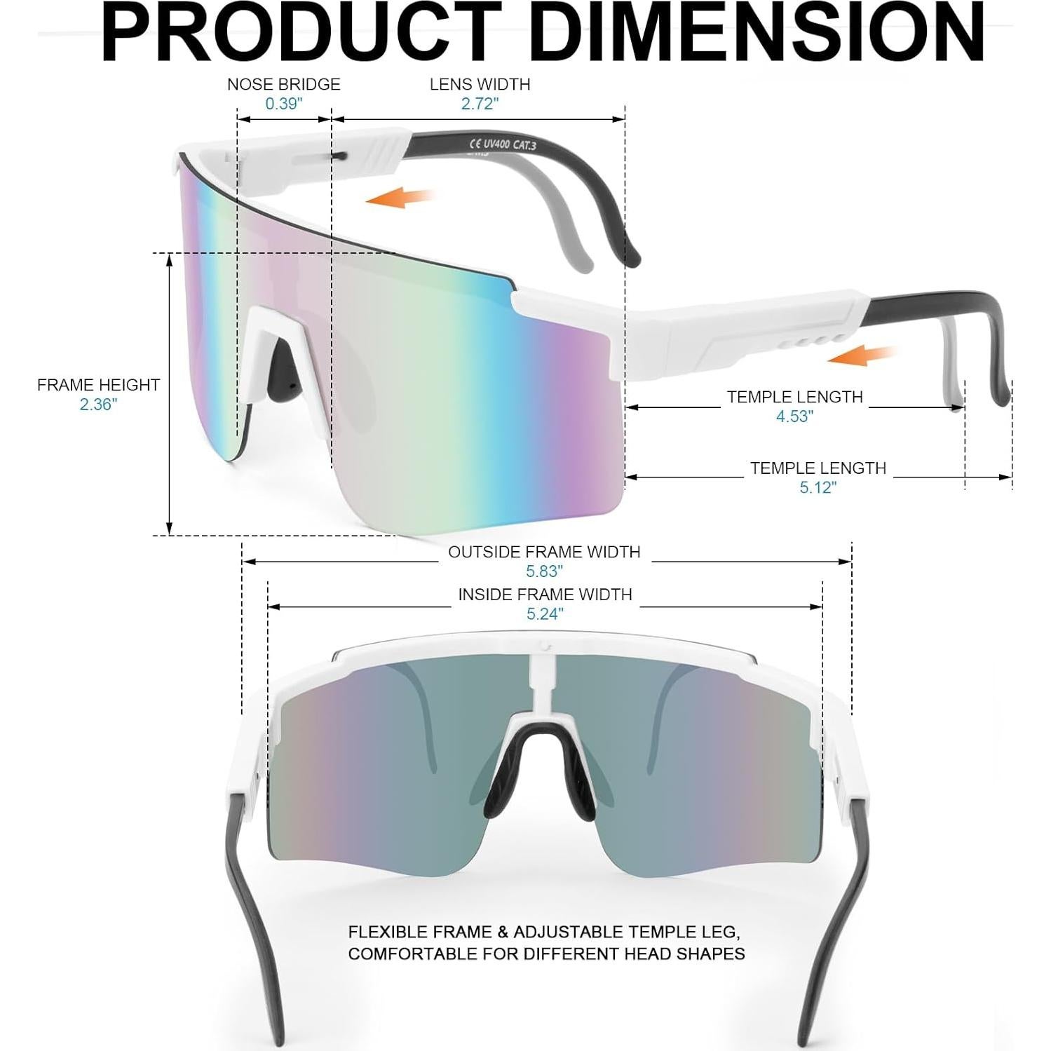 Gafas de Ciclismo Roibeao UV400 Unisex Ligeras y Cómodas