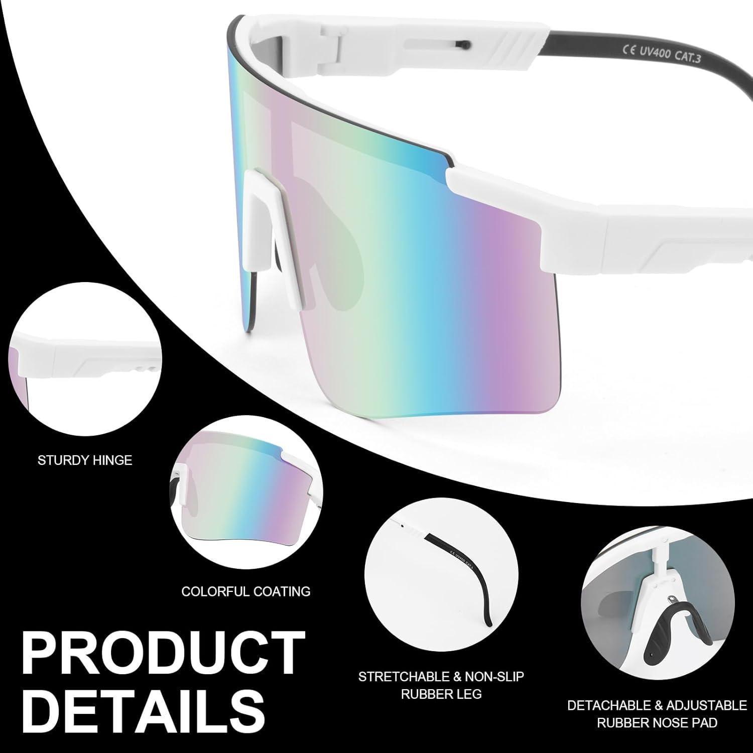 Gafas de Ciclismo Roibeao UV400 Unisex Ligeras y Cómodas