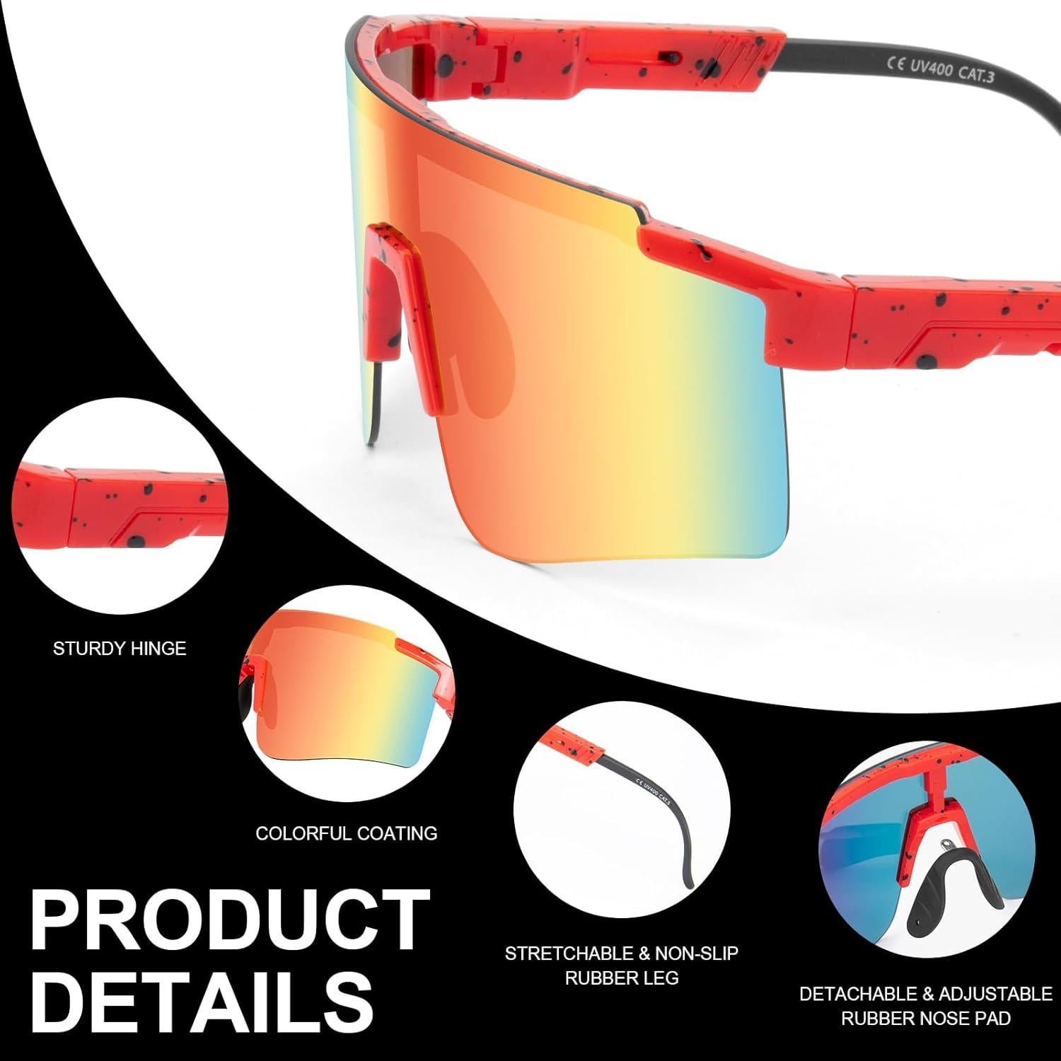 Gafas de Ciclismo Roibeao UV400 Ligeras y Cómodas