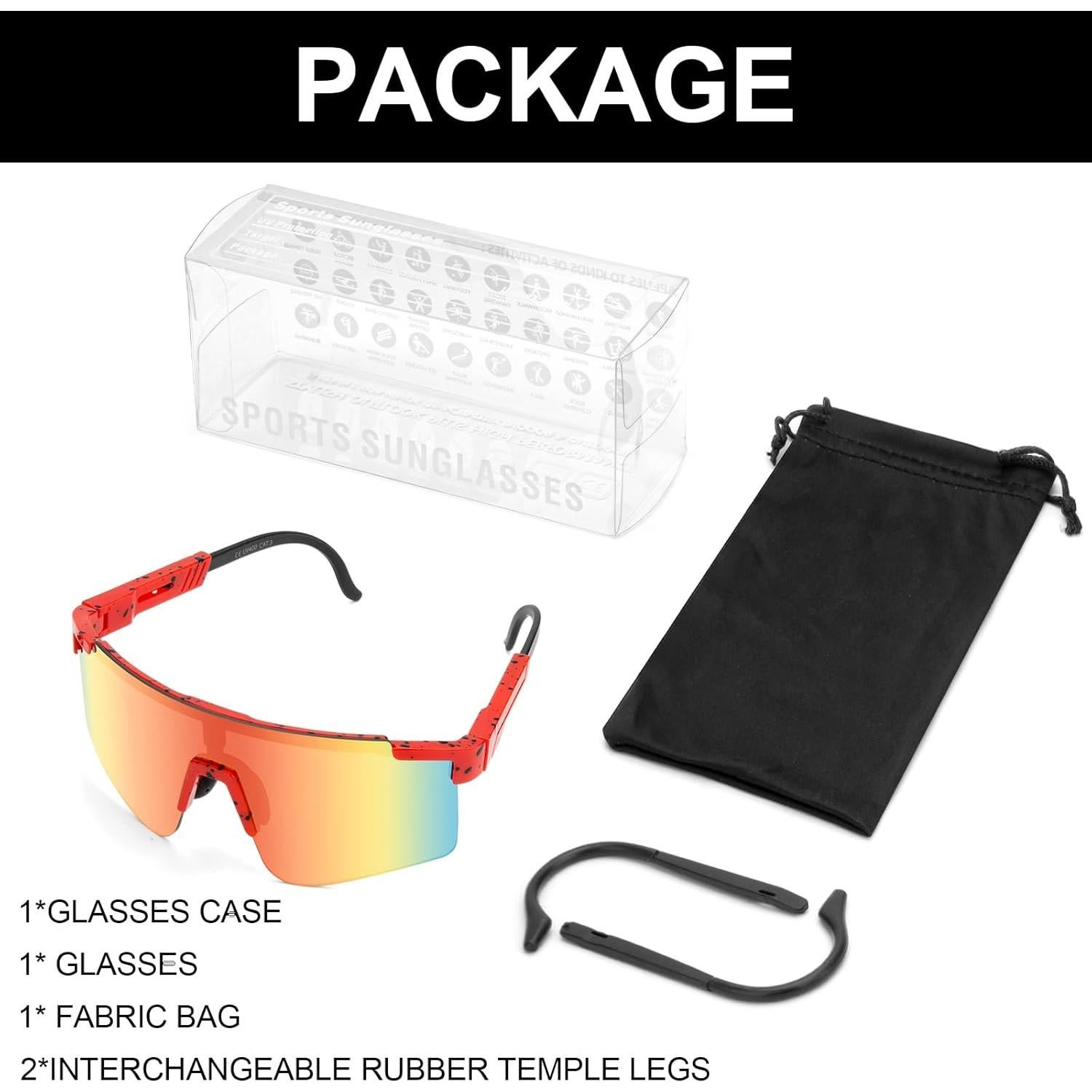 Gafas de Ciclismo Roibeao UV400 Ligeras y Cómodas