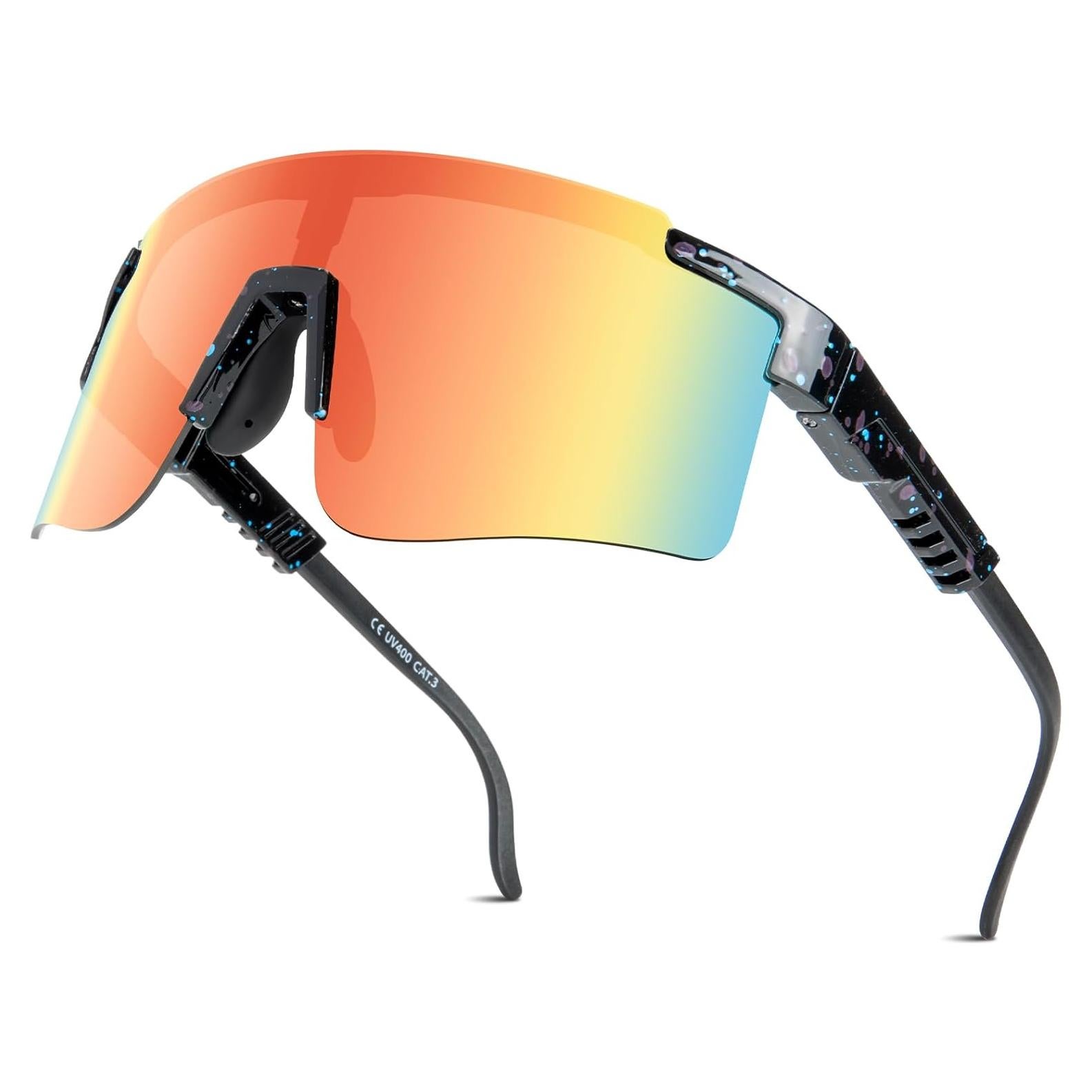 Gafas de Ciclismo Roibeao UV400 Ligeras Unisex Rojo y Negro