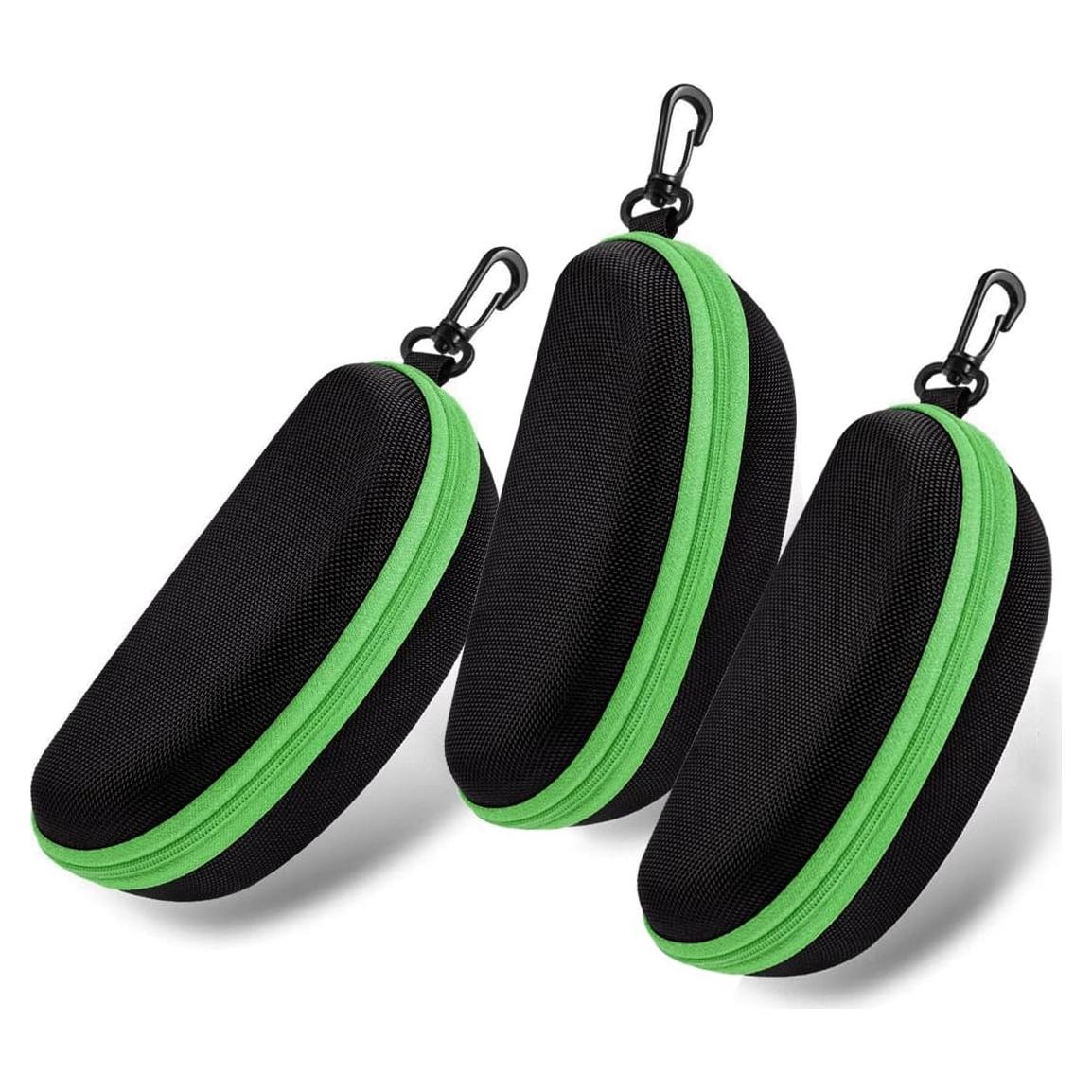 Estuche de Gafas Duro EVA Verde 3 Piezas con Cremallera